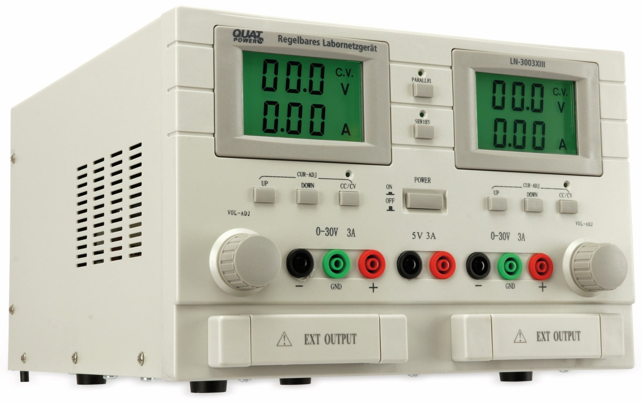 QUATPOWER Labornetzgerät LN-3003XIII, 2x 0...30 V-, 0...3 A, 5 V-/3 A