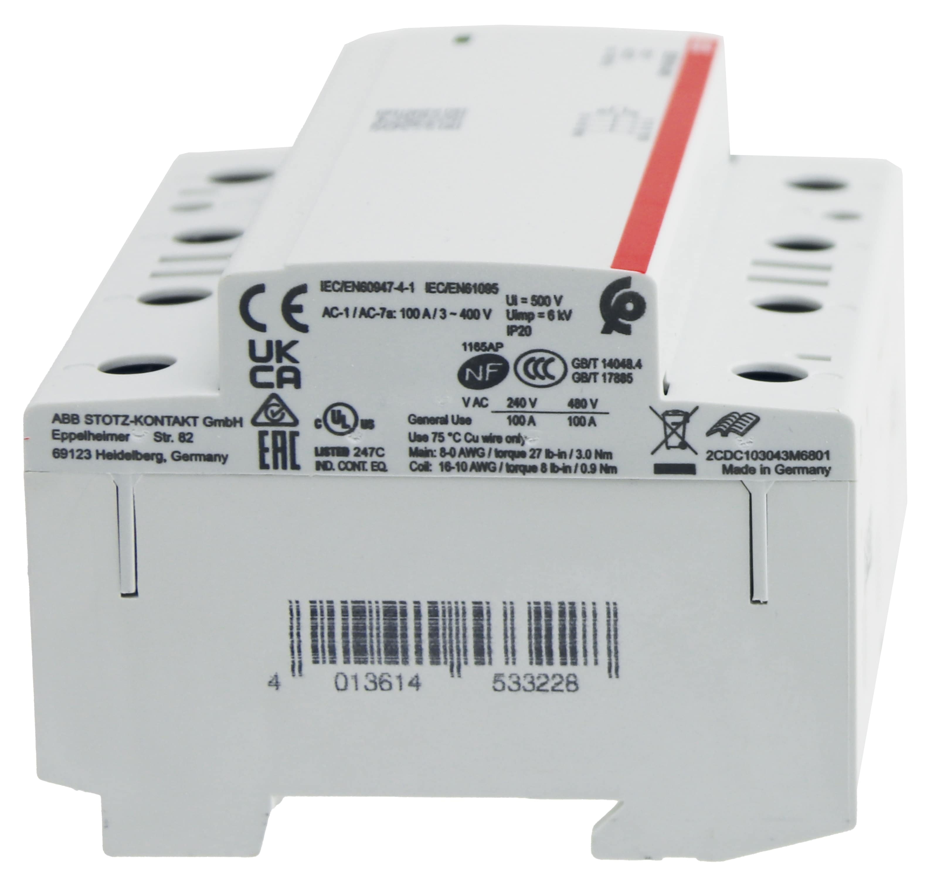 ABB Installationsschütz ESB100-40N-06, 100 A, 4S/0Ö, 230 V