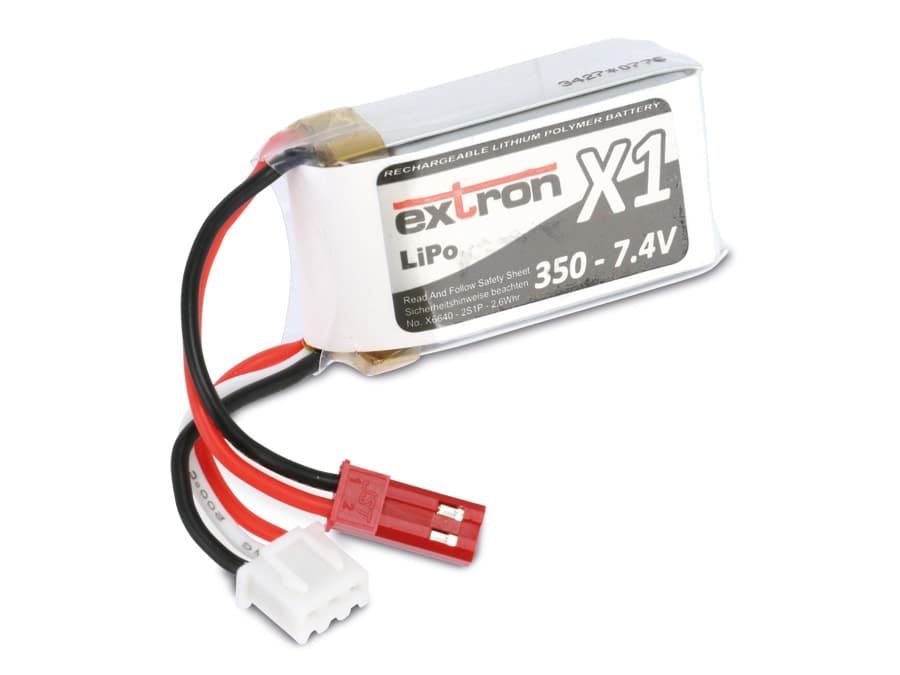 EXTRON Modellbau-Akkupack X1, LiPo, 7,4 V-/350 mAh