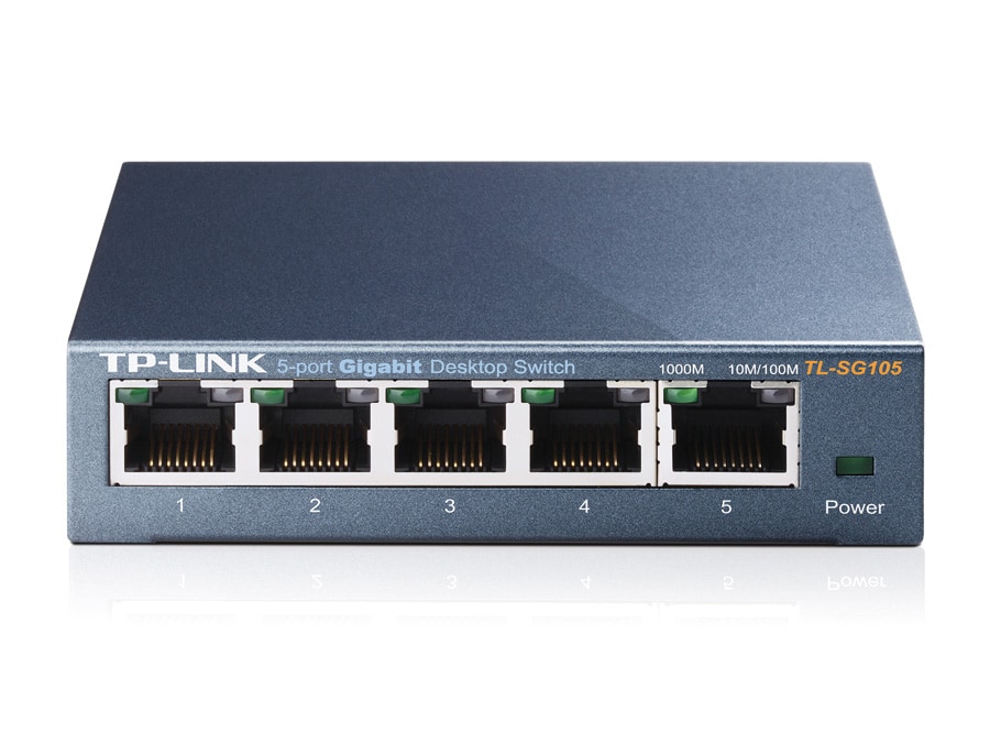 TP-LINK Gigabit Netzwerk Switch TL-SG105, 5-Port, bis 1000 Mbit/S, Metall