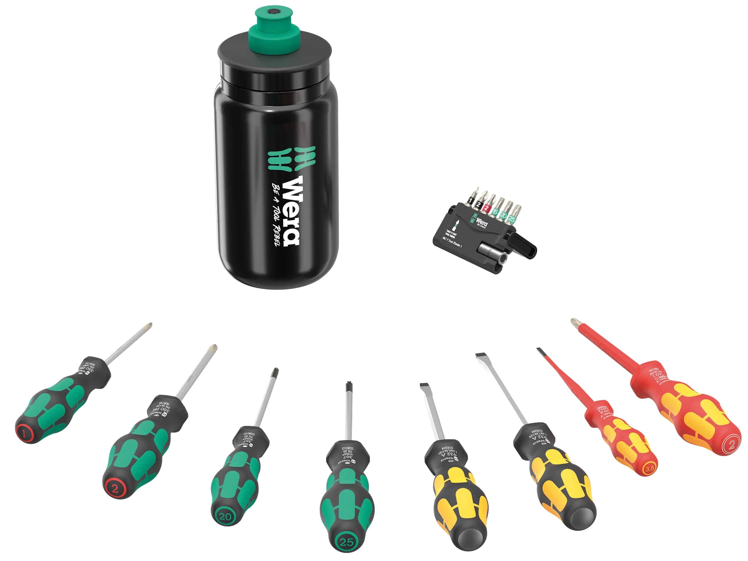 WERA Schraubwerkzeug-Set, 9540 Kraftform XL Bottle Set, 05100028001, 17‑teilig