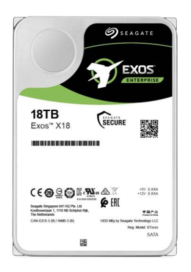 SEAGATE HDD Festplatte Exos X18 ST18000NM004J, 18 TB, 8,9 cm (3,5"), 7200 RPM, 256 MB