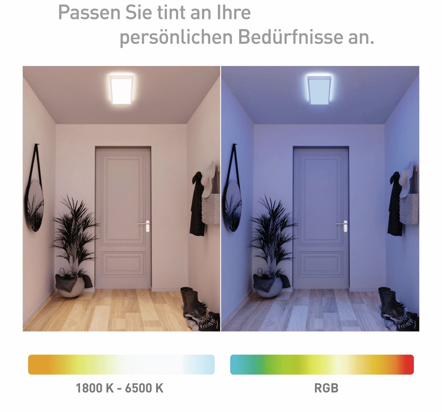 TINT LED-Panel MüLLER LICHT Loris, 20x60 cm, 1300 lm, 26 W, RGB, inkl. FB