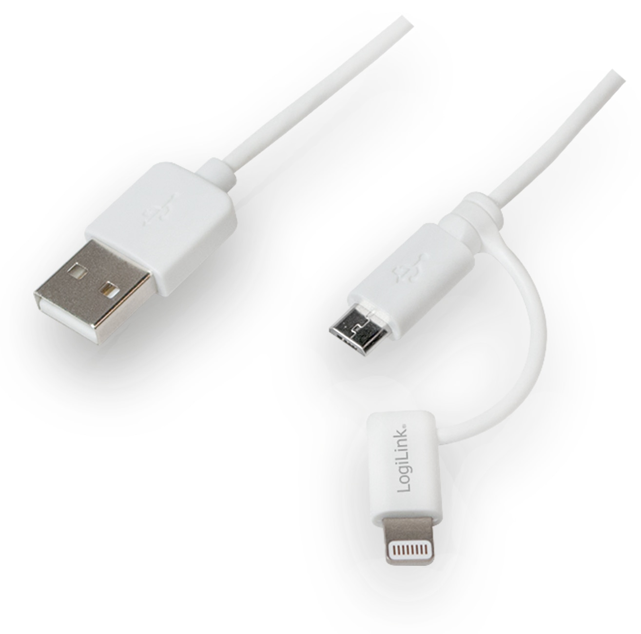 LOGILINK USB Sync-u. Ladekabel weiß, 0,15 m für iPhone 6(s), Plus, SE, iPod