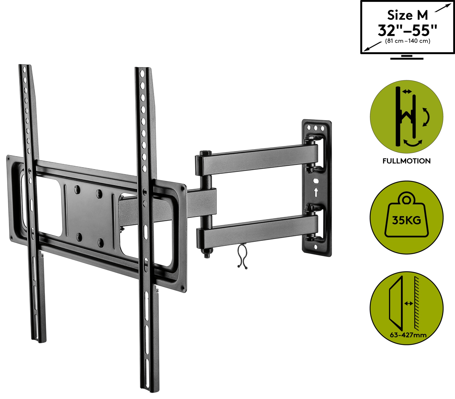 GOOBAY TV-Wandhalter Basic Fullmotion M, 32...55" (81...140 cm)