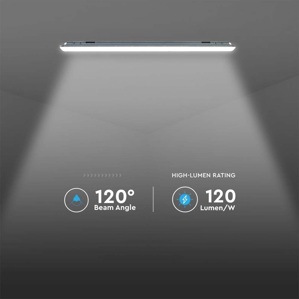 V-TAC LED-Feuchtraumleuchte VT-1253S, EEK: E, 36 W, 4320 lm, 6500 K, 1200 mm