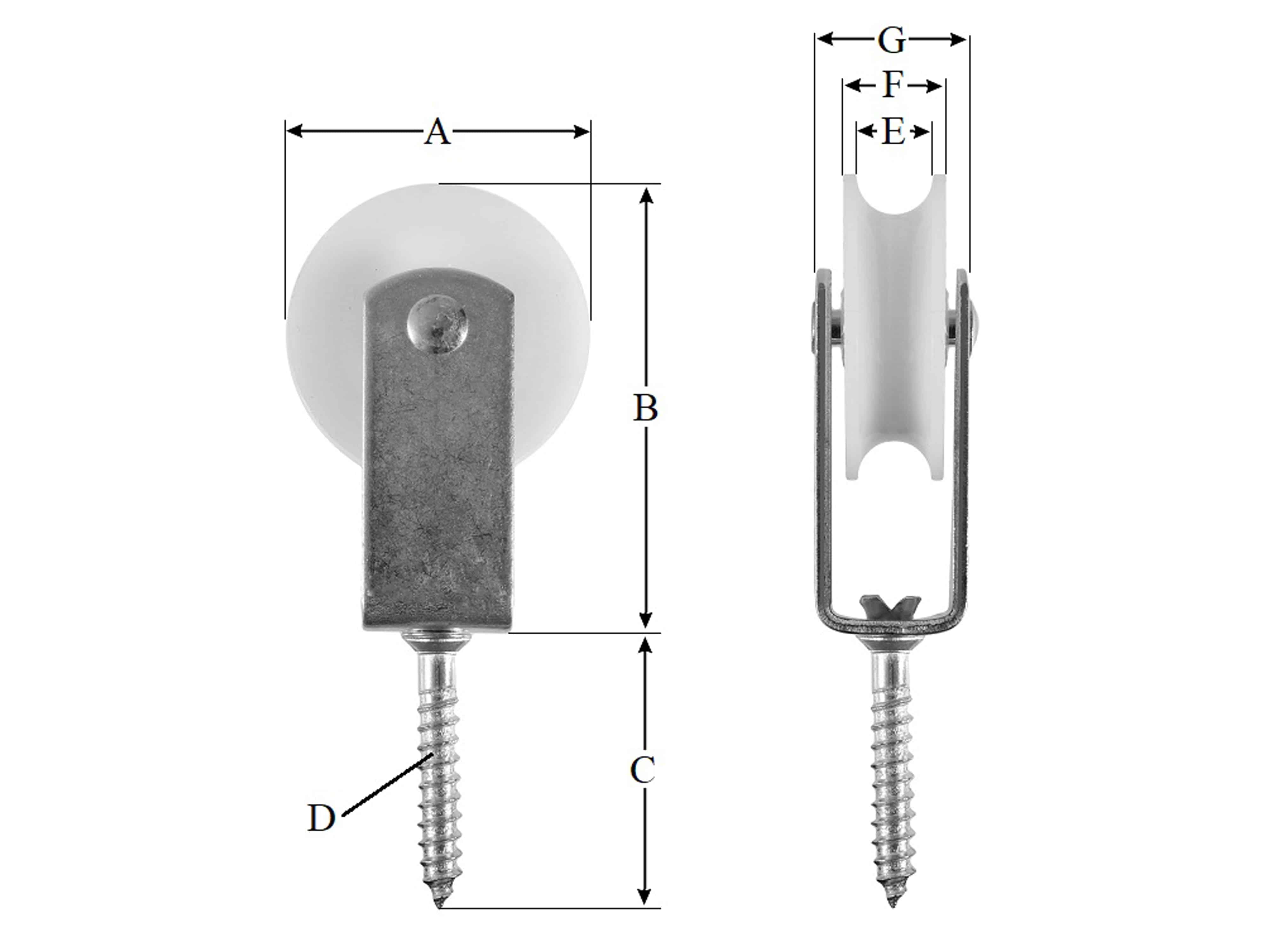 Umlenkrolle, Stahl, 30 mm, bis 10 kg Belastung