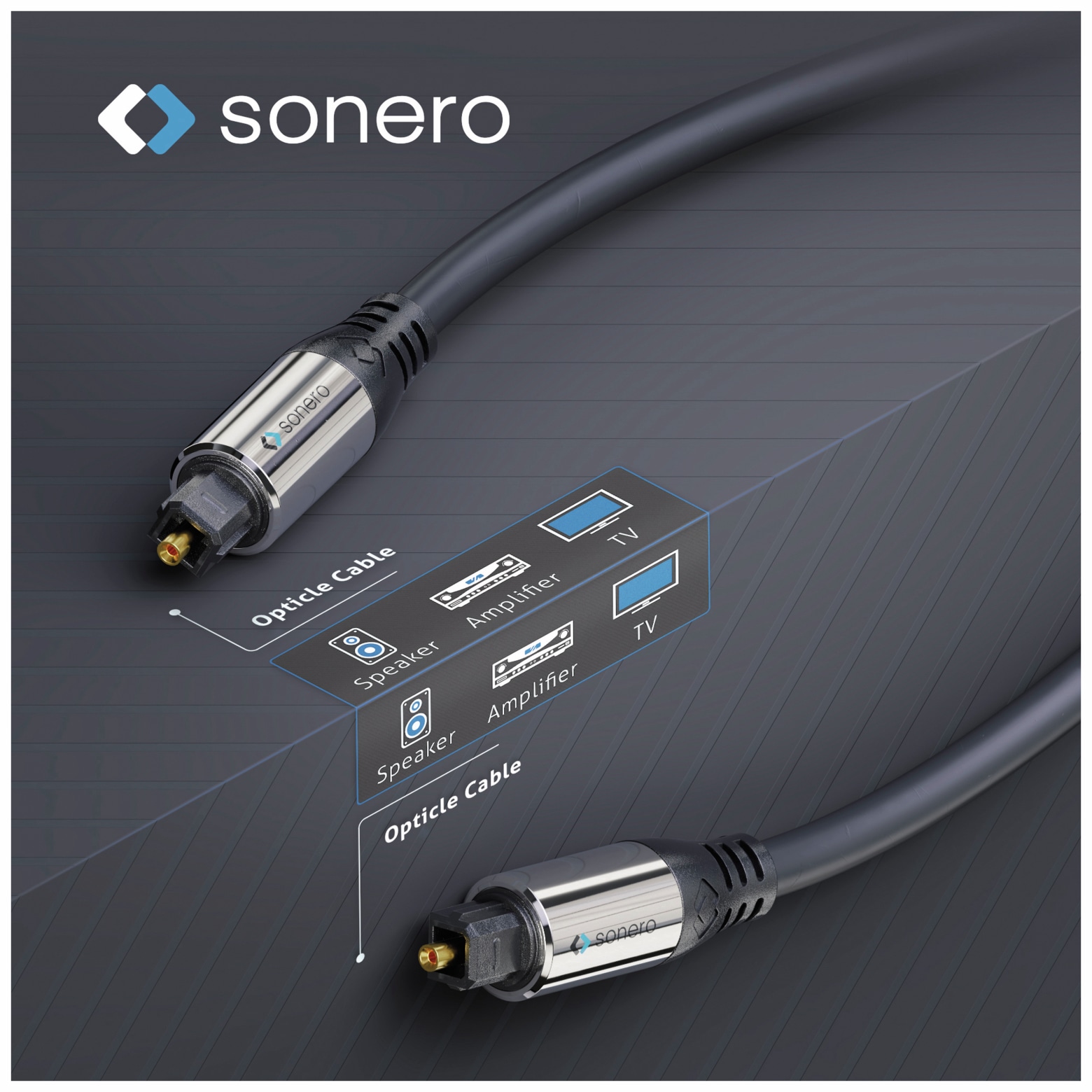 SONERO Lichtleiter-Kabel, 3 m, schwarz