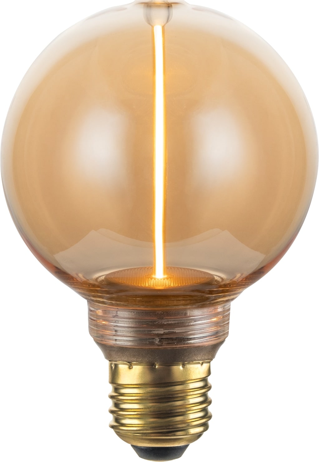 LUXULA LED-Filament-Lampe, Line Amber Globe, E27, 2W, 65lm, 1800K