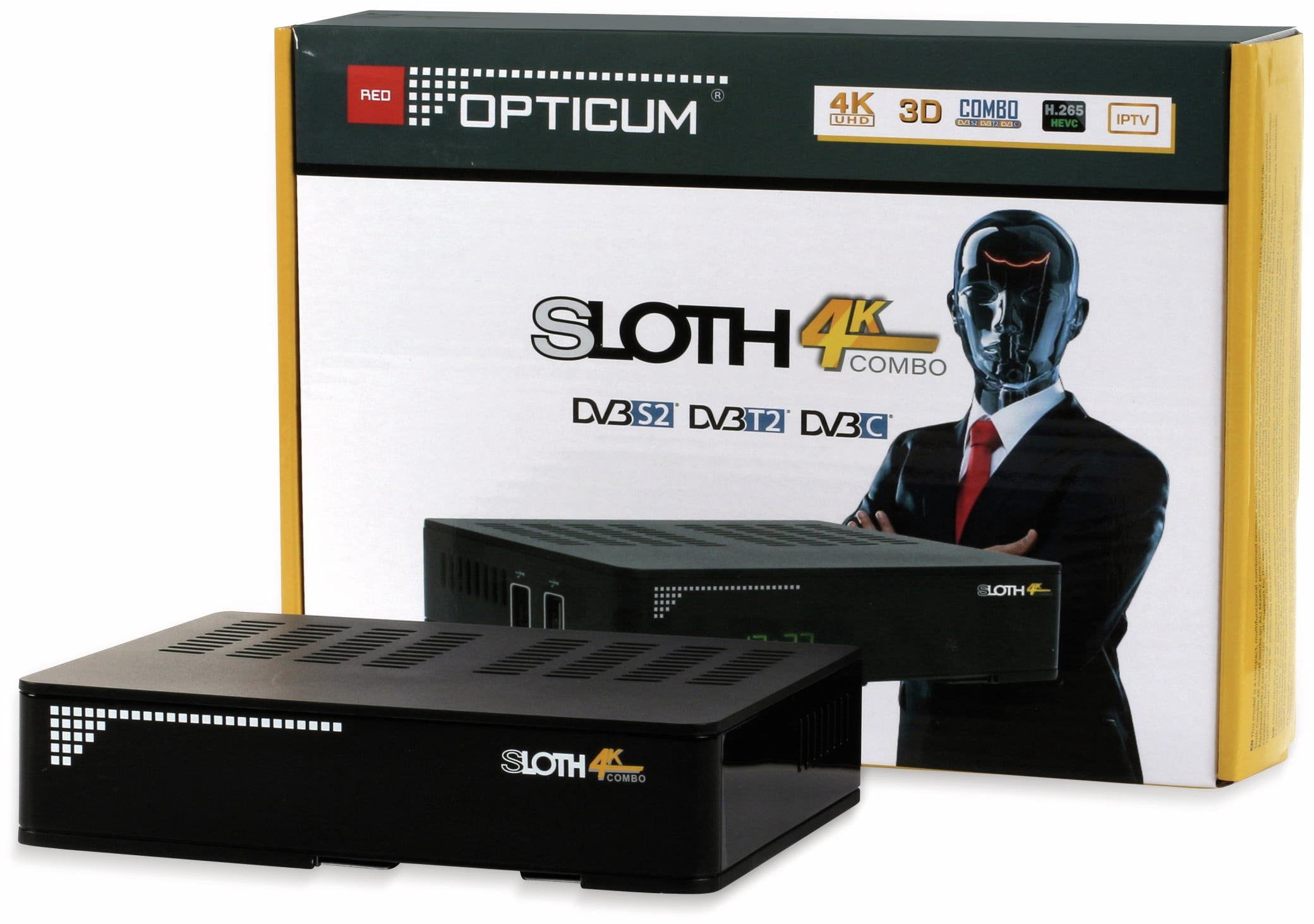 Red Opticum DVB-S/S2/T/T2-C HDTV-Receiver Sloth Combo, 4K, PVR ready