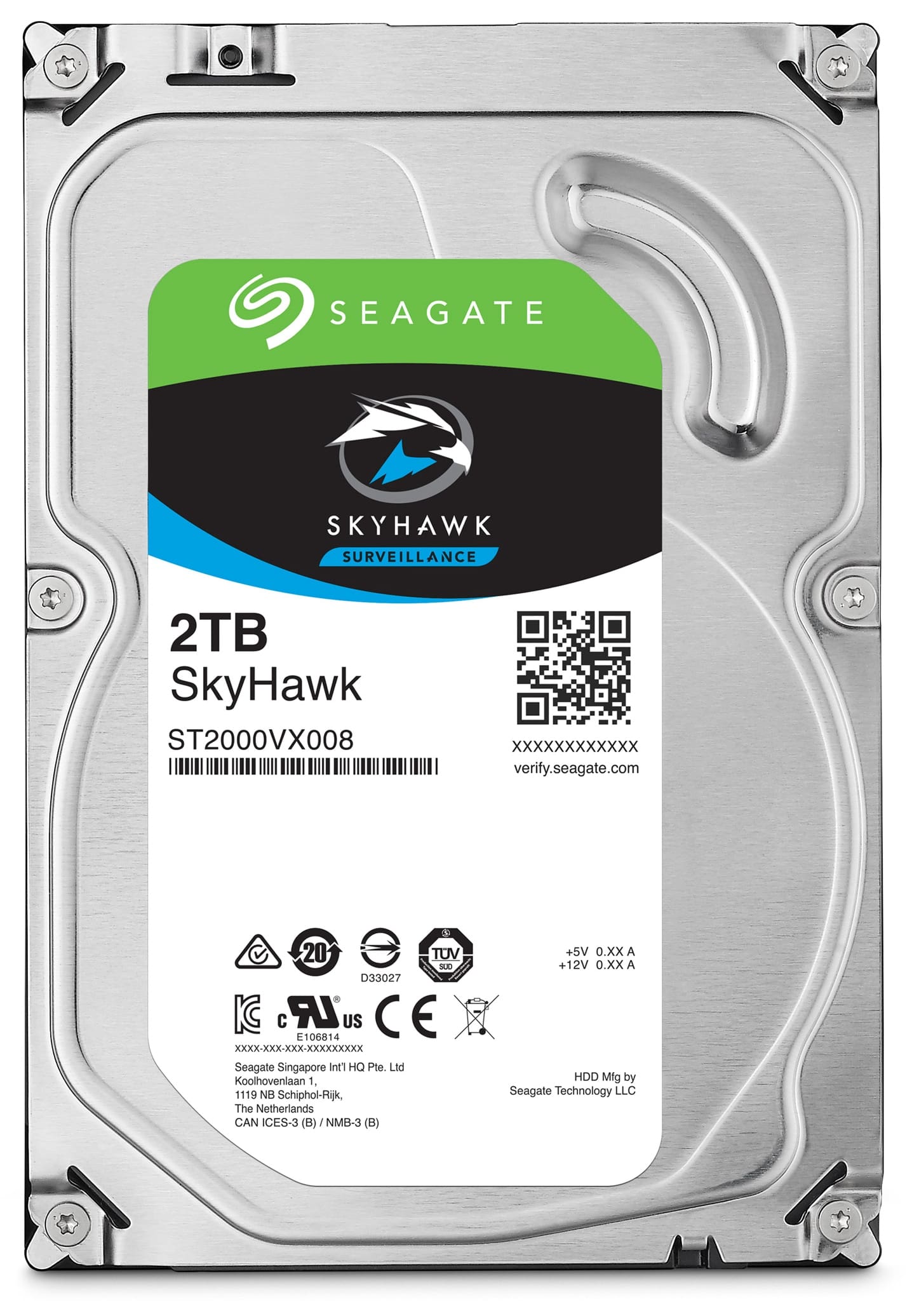 SEAGATE SATA-HDD Skyhawk ST2000VX008, 3,5", 2TB, 7200RPM, 64MB