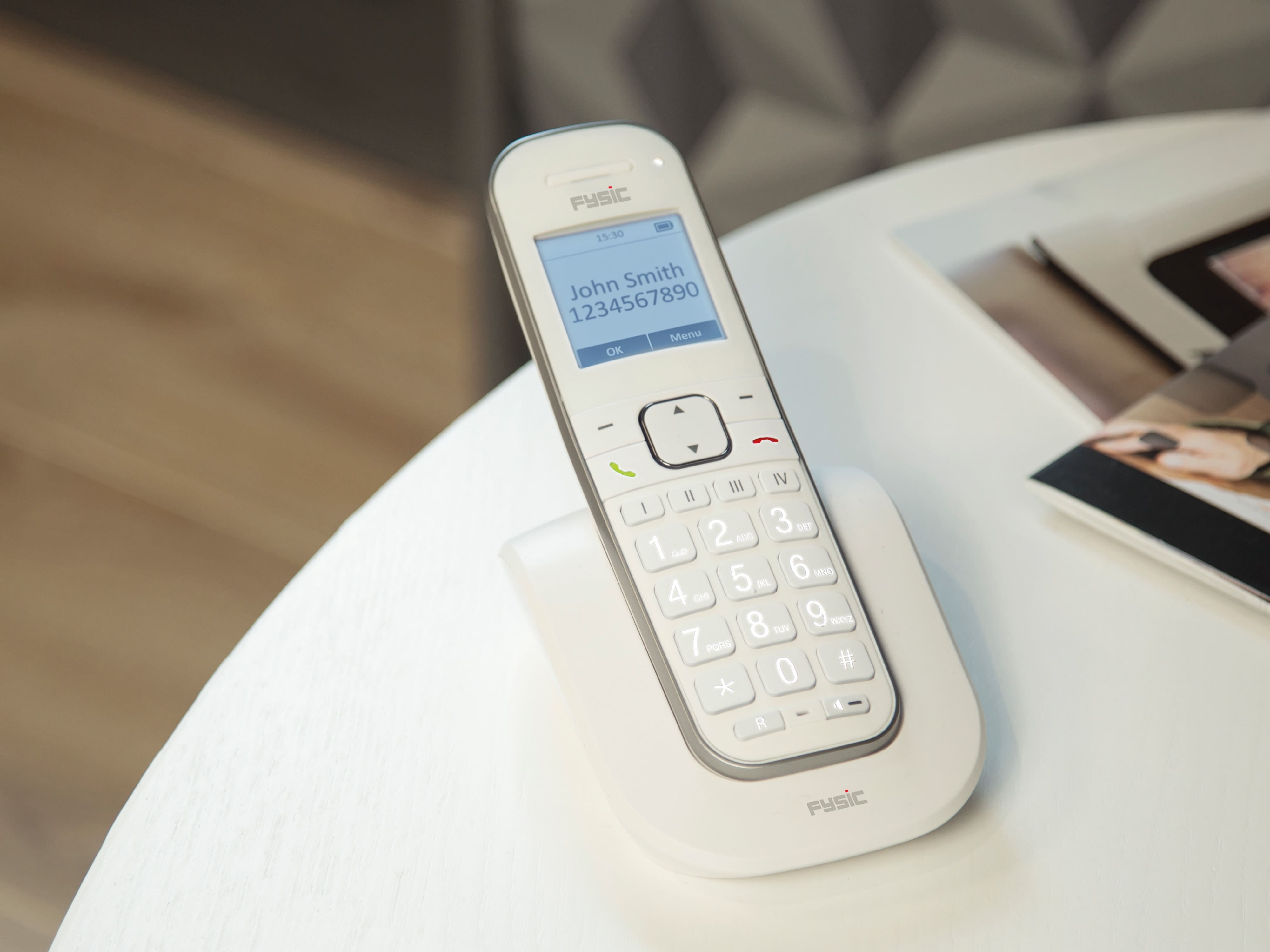 FYSIC DECT-Telefon FX-9000 DUO, mit 2 Mobilteilen, weiß