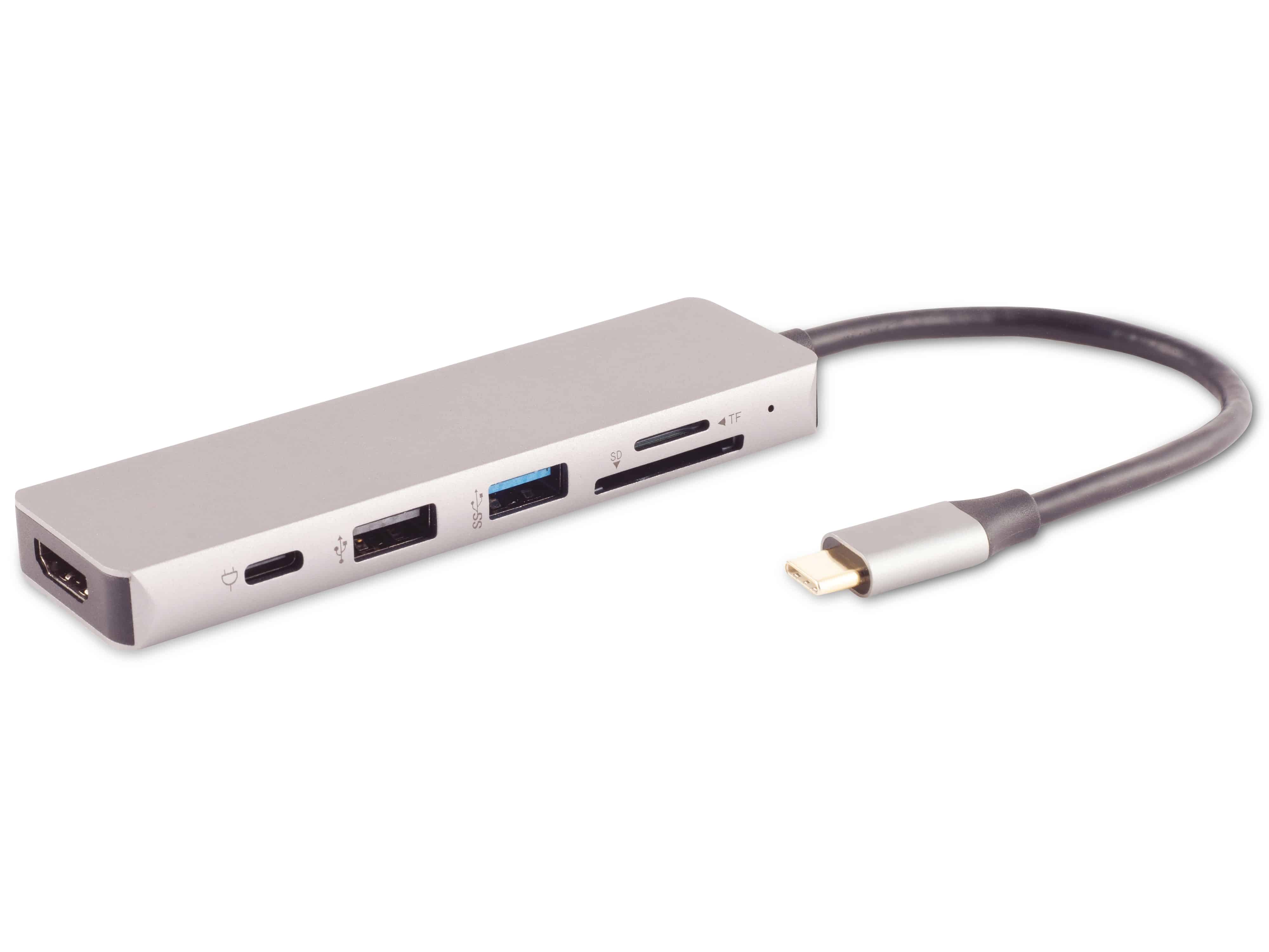 S-IMPULS USB-C Dockingstation, 6in1, HDMI, PD, Hub, SD