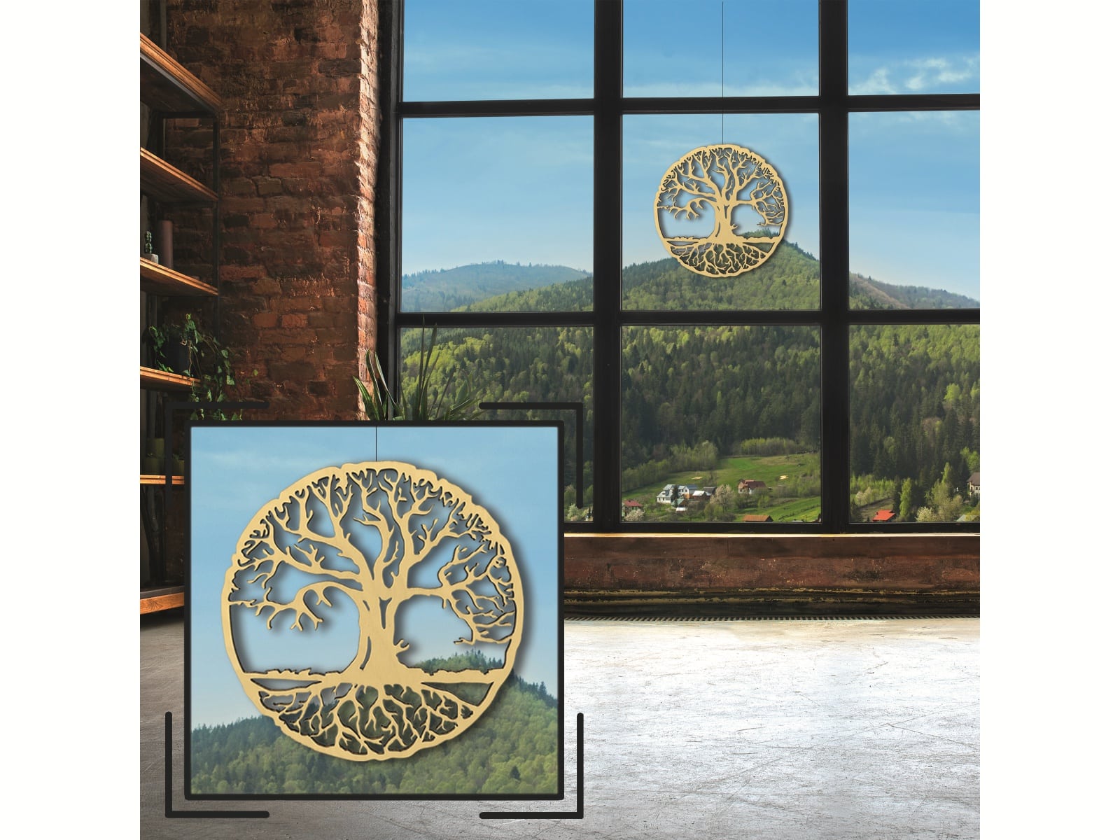 HOLZBIBER® Baum des Lebens 30 cm Durchmesser, zum Aufhängen Fensterschmuck Wandschmuck Amulett