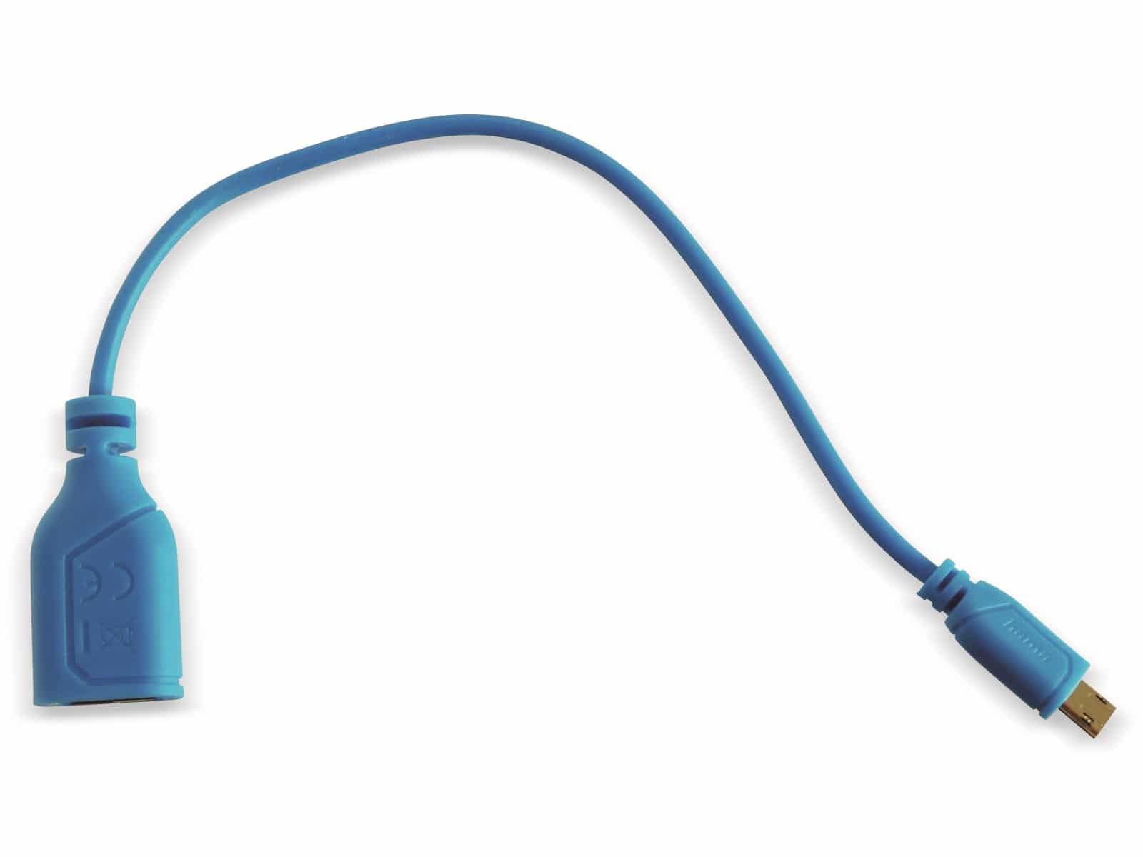 HAMA Micro-USB OTG Kabel 135705, Flexi-Slim, blau, 0,15 m