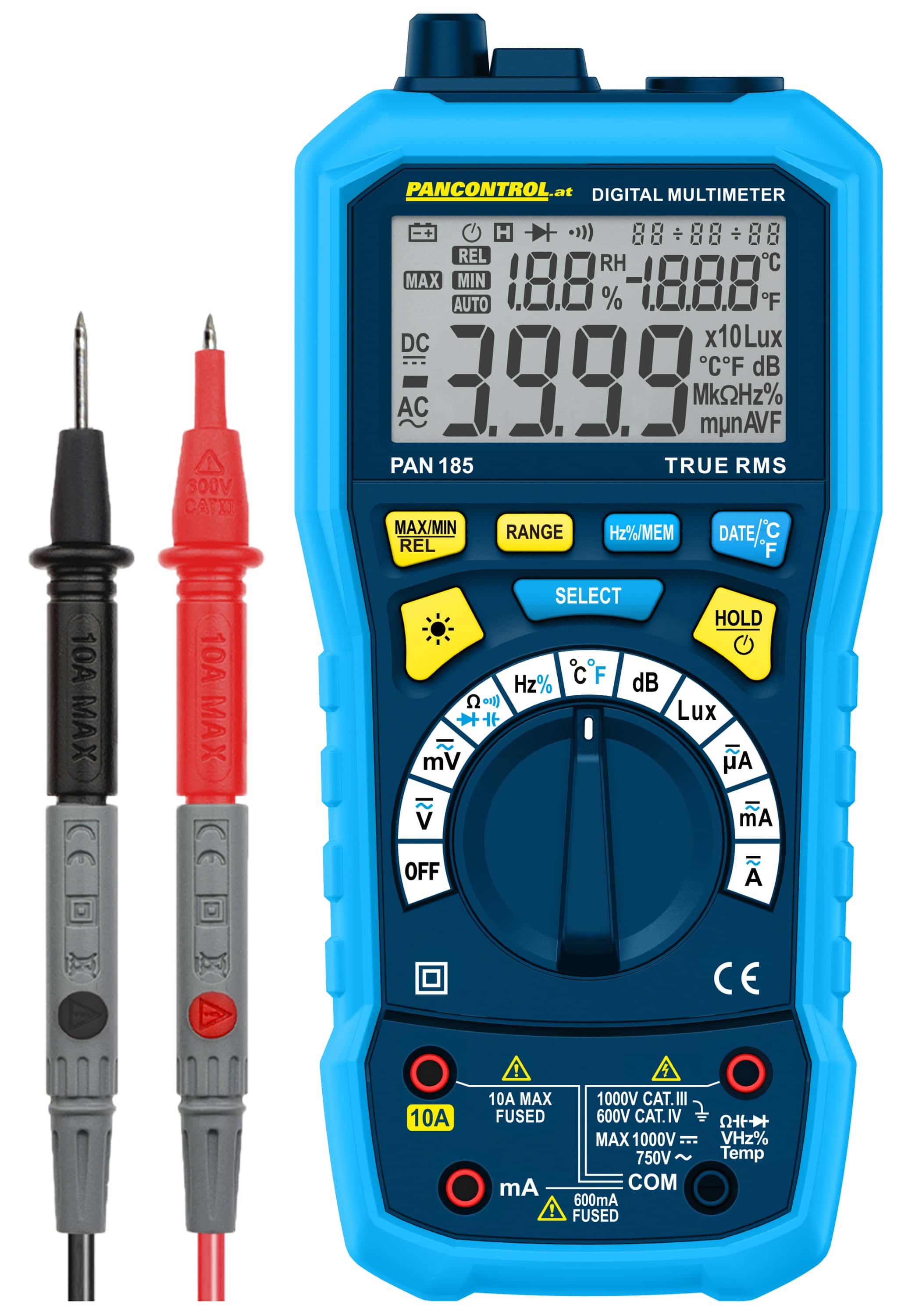 PANCONTROL Messgeräte-Set, Multisensor-Messgerät PAN 185 + Spannungsprüfer PAN Volttester 400FI