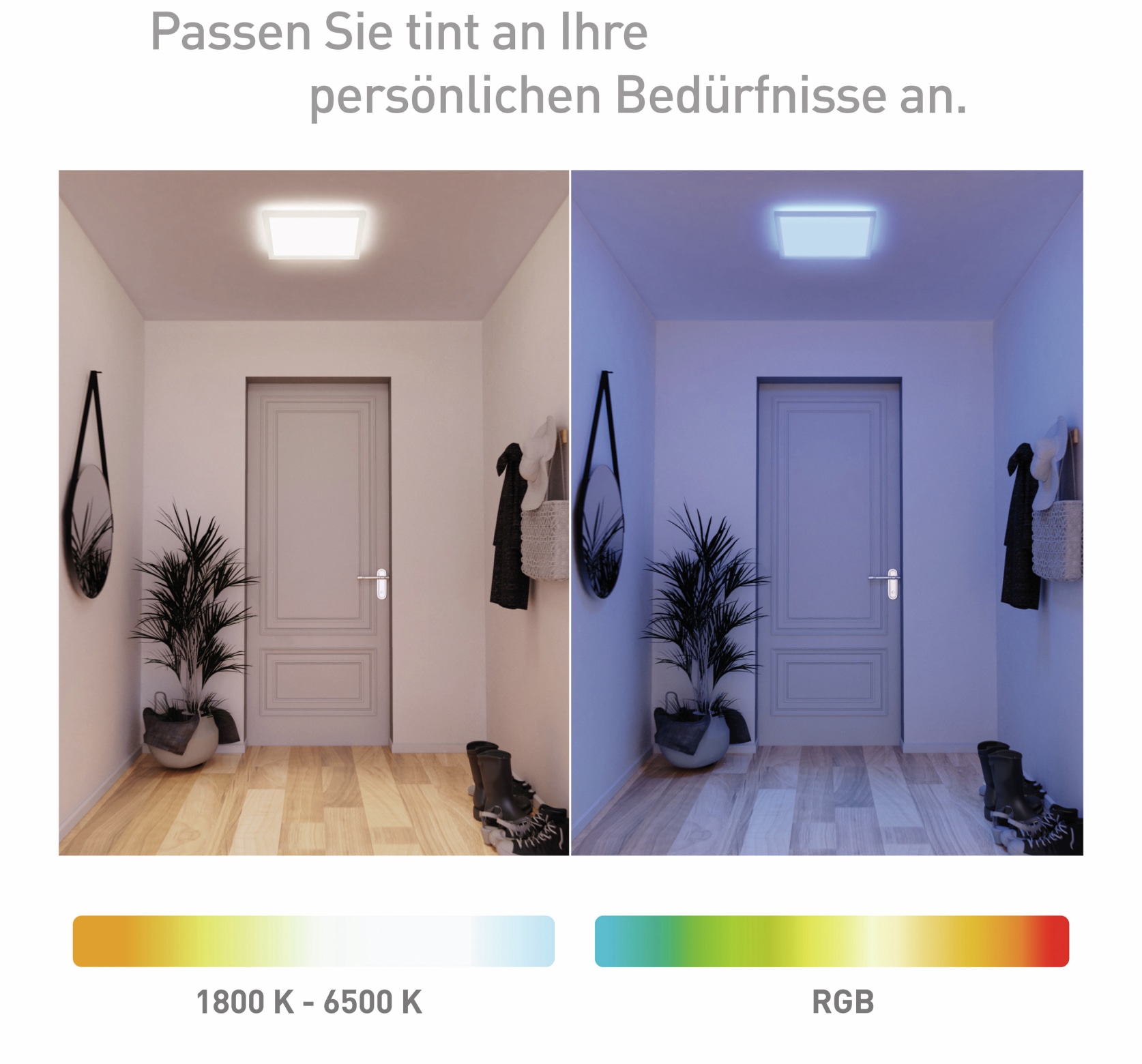 TINT LED-Panel MüLLER LICHT Loris, 45x45 cm, 1800 lm, 30 W, RGB, inkl. FB