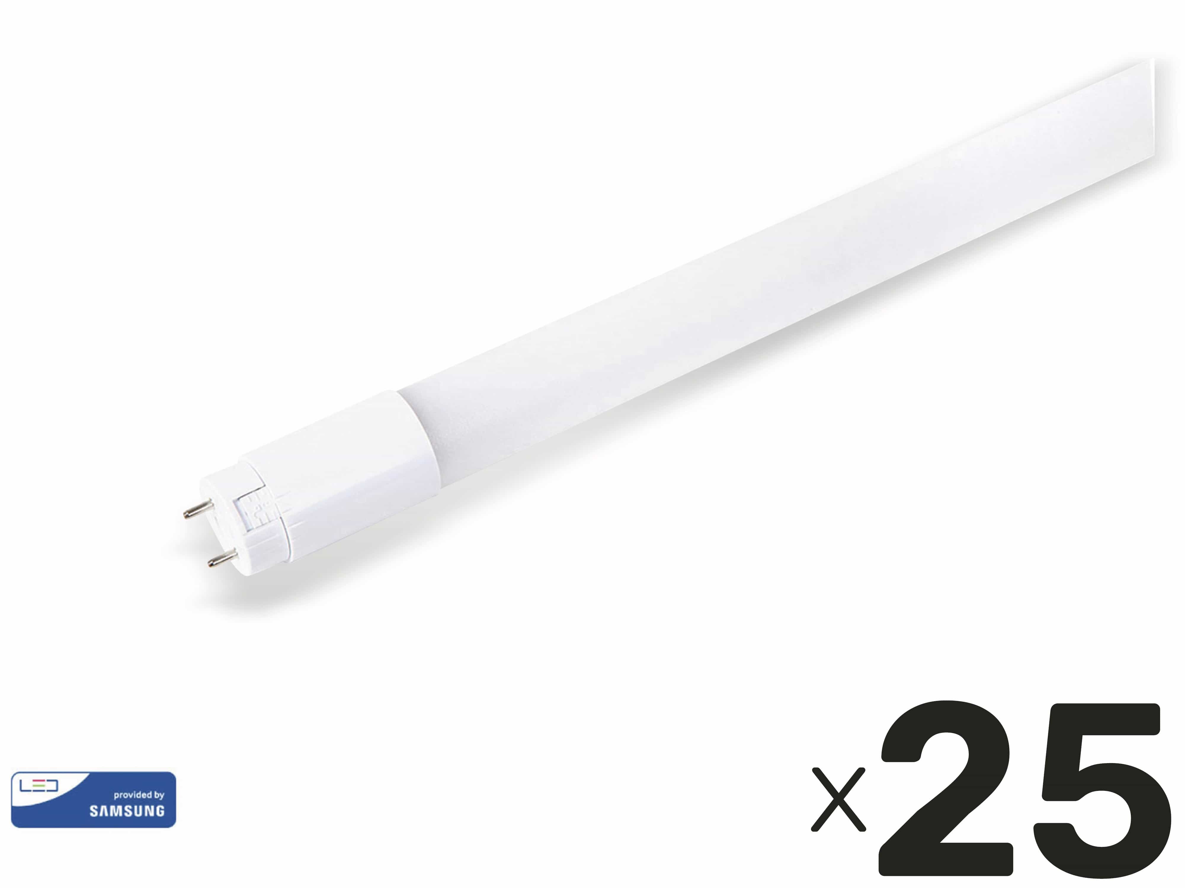 V-TAC LED-Röhre VT-152, HIGH LUMEN, EEK: E, 22 W, 3000 lm, G13, 4000 K, 150 cm, 25 Stück