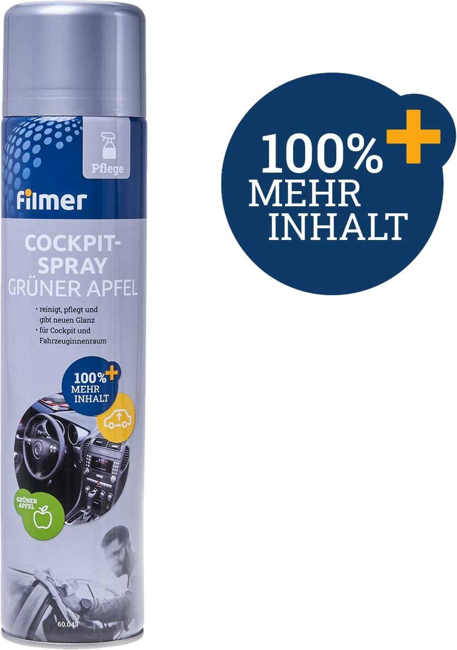 FILMER Cockpitspray, 60043, Grüner Apfel, 600 ml