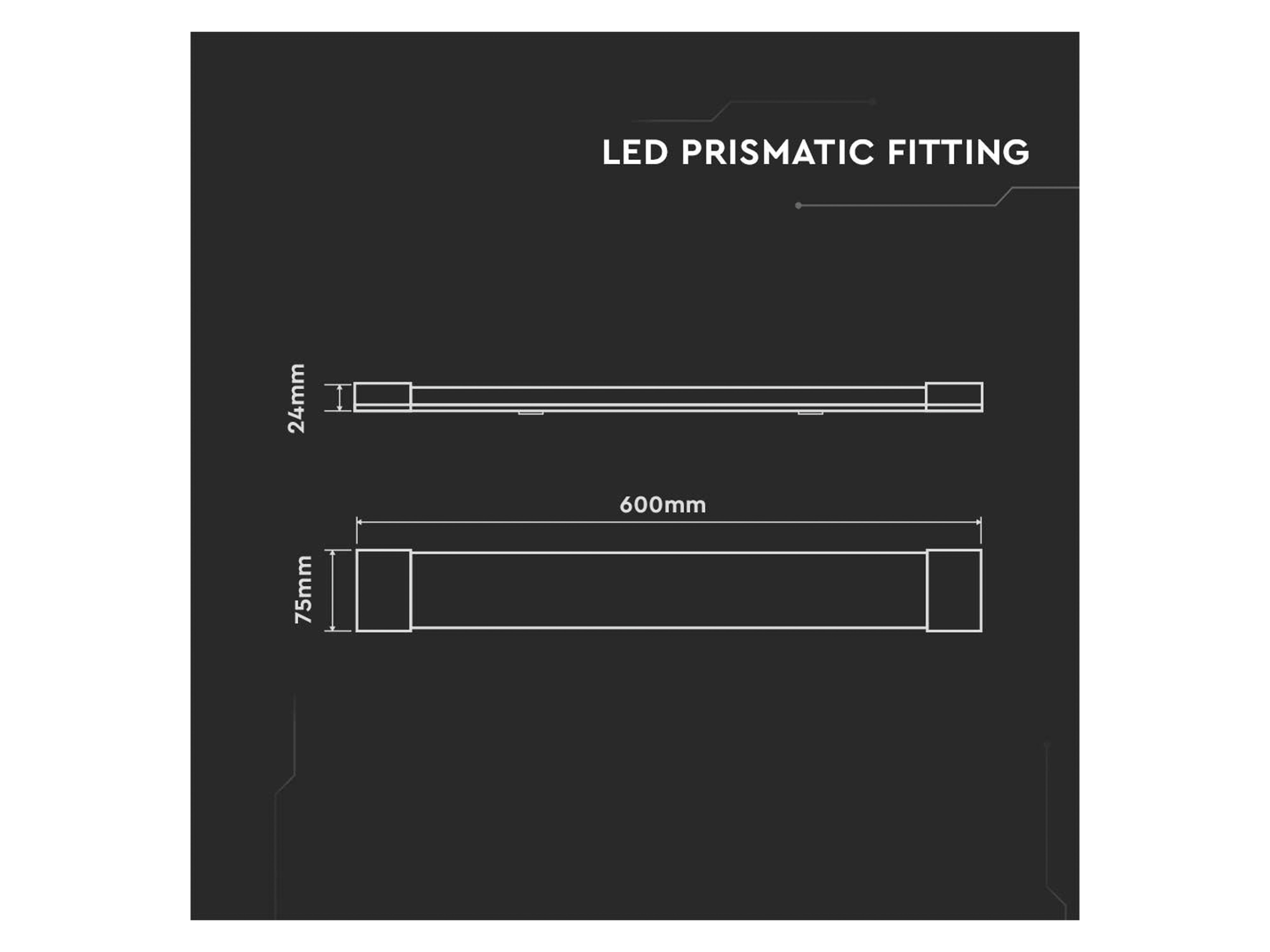 V-TAC LED-Deckenleuchte, VT-8-20 (663) EEK: E, 20W, 2400 lm, 600 mm, 4000 K