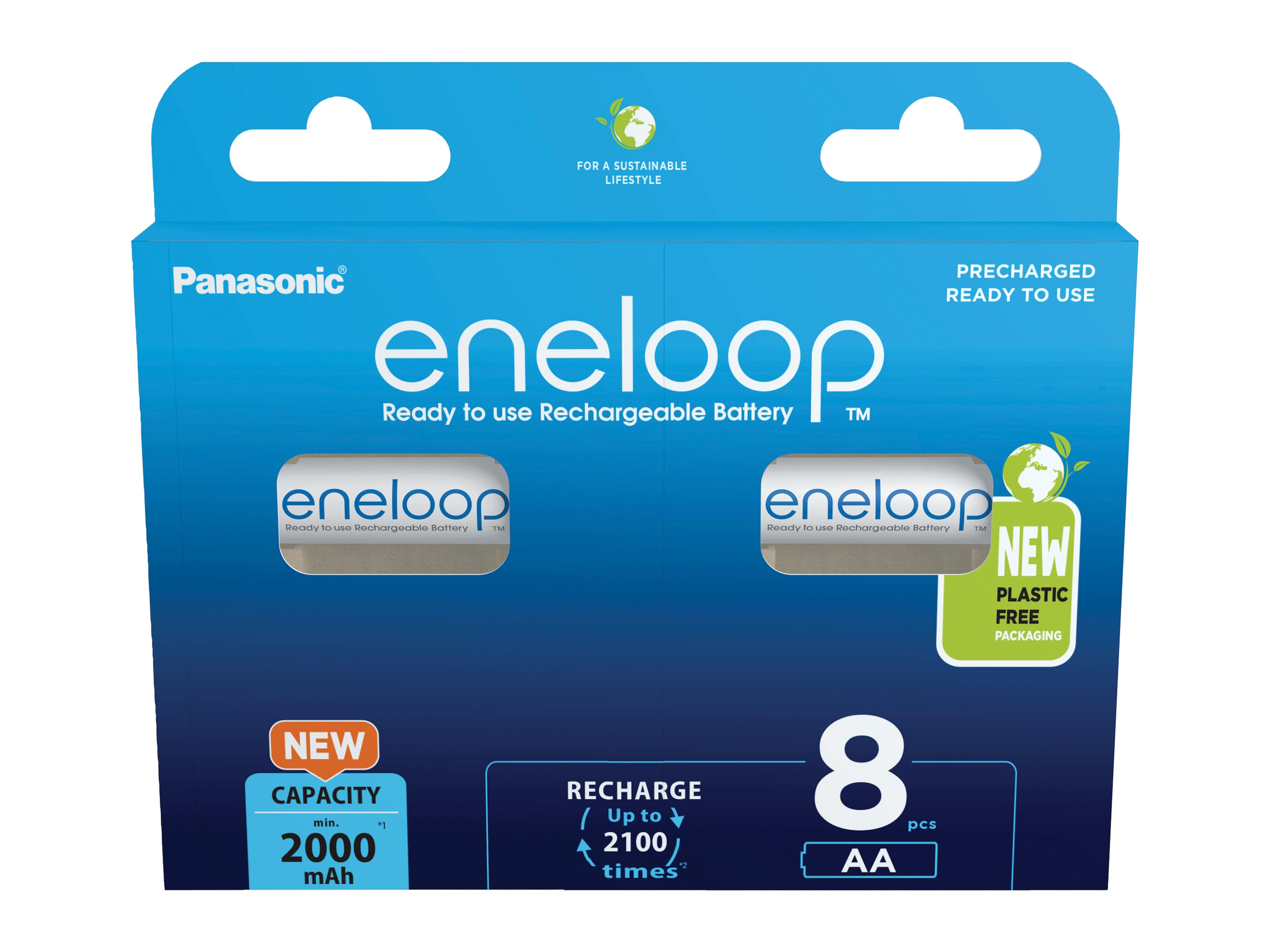 PANASONIC eneloop NiMH-Mignon Akku, 2000mAh, 8 Stück 