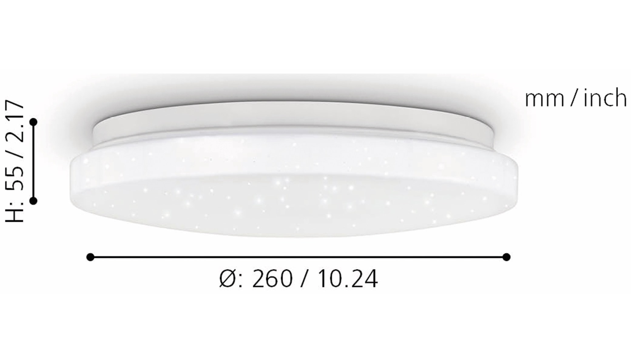 EGLO LED-Deckenleuchte POGLIOLA-S, 12W, 1300 lm, 4000K, 240 mm, Kristalleffekt