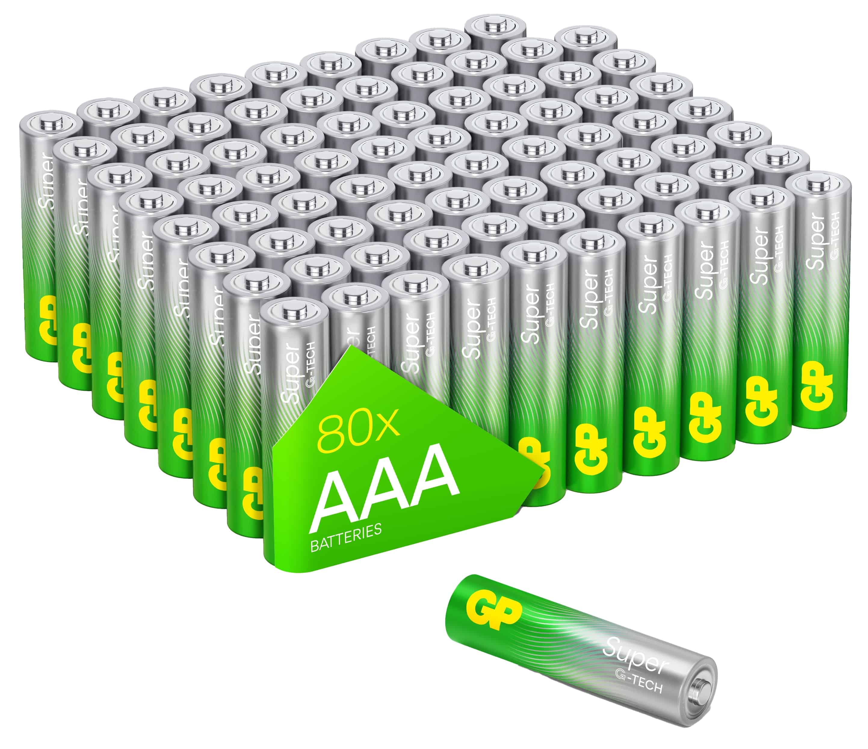 GP Super Alkaline-Micro-AAA-Batterie LR03, 1,5V, 80 Stück