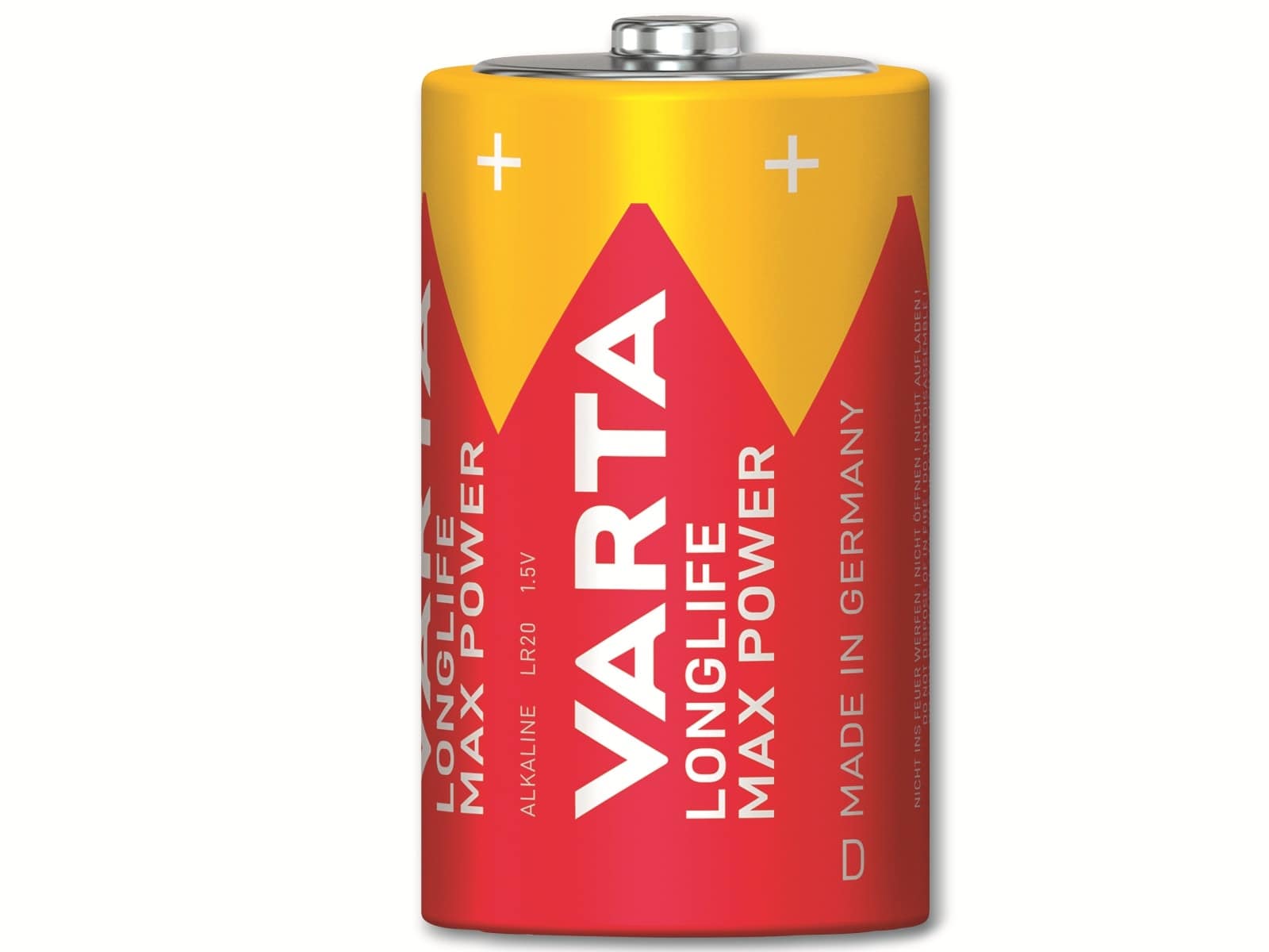 VARTA Batterie Alkaline, Mono, D, LR20, 1.5V, Longlife Max Power, 2 Stück