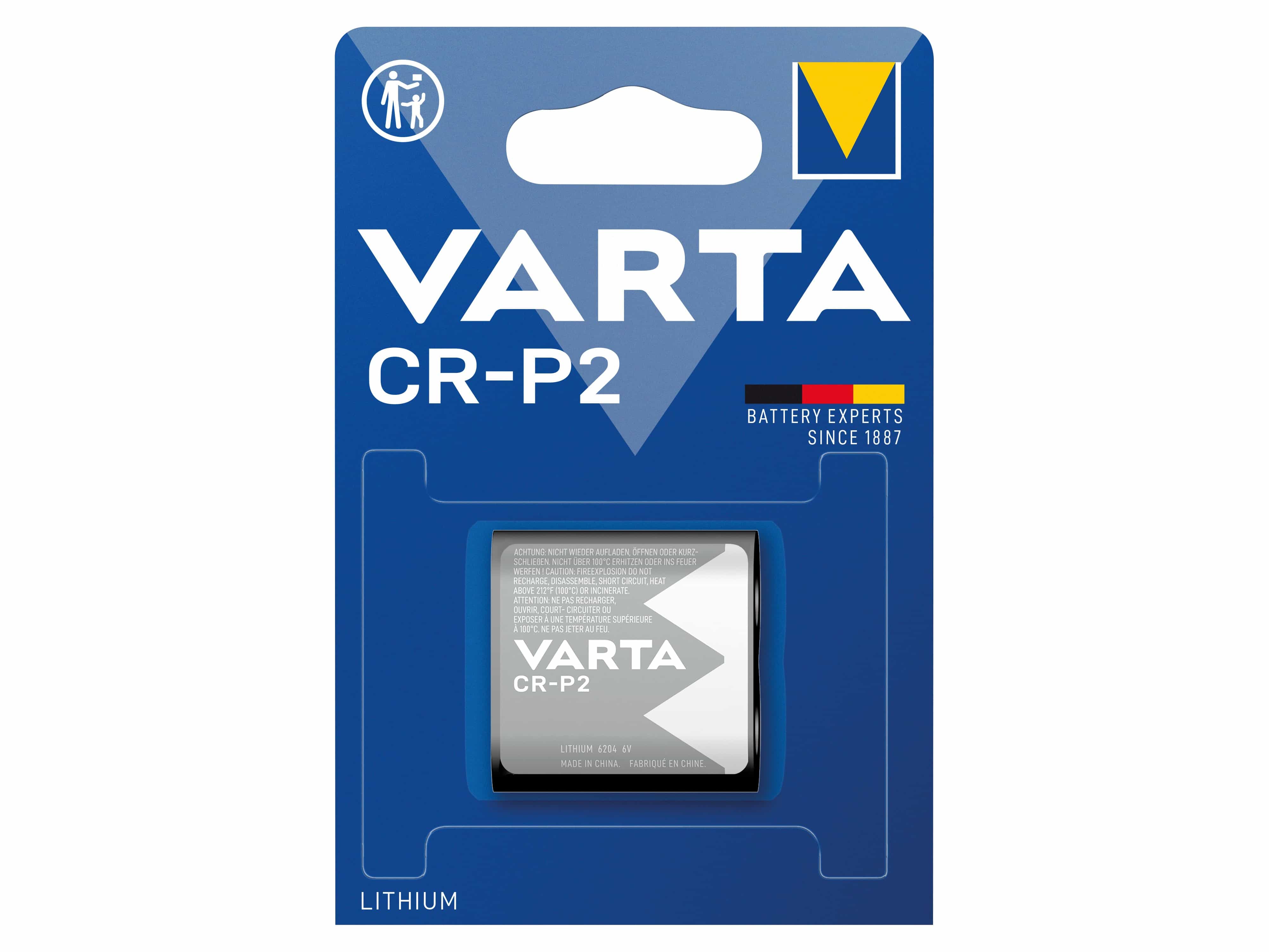 VARTA Lithium-Batterie, CR-P2, 6V, Photo