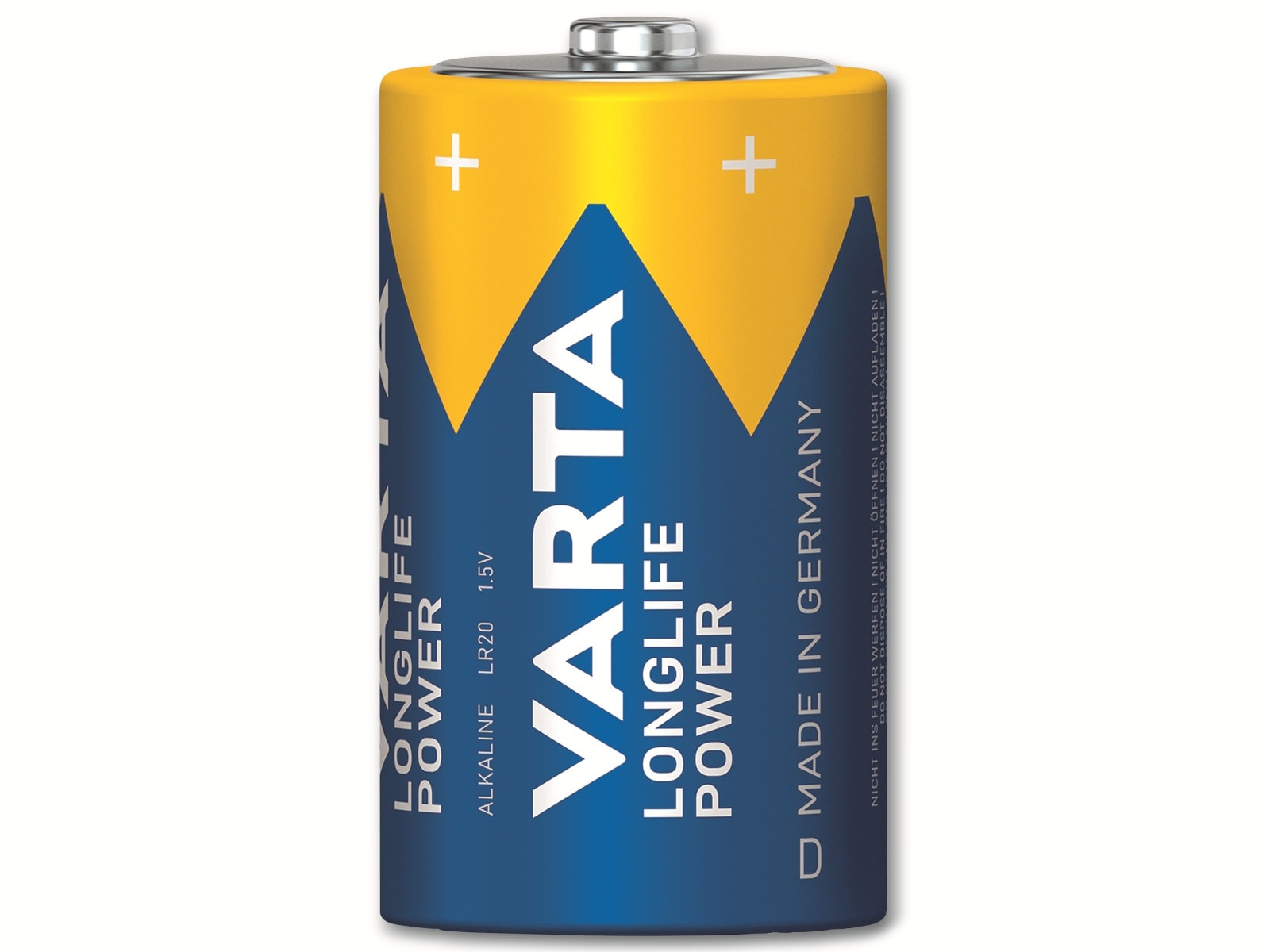 VARTA Batterie Alkaline, Mono, D, LR20, 1.5V, Longlife Power, 2 Stück