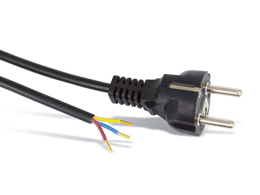 GOOBAY Netzkabel mit Schutzkontaktstecker, 1,5 m, schwarz