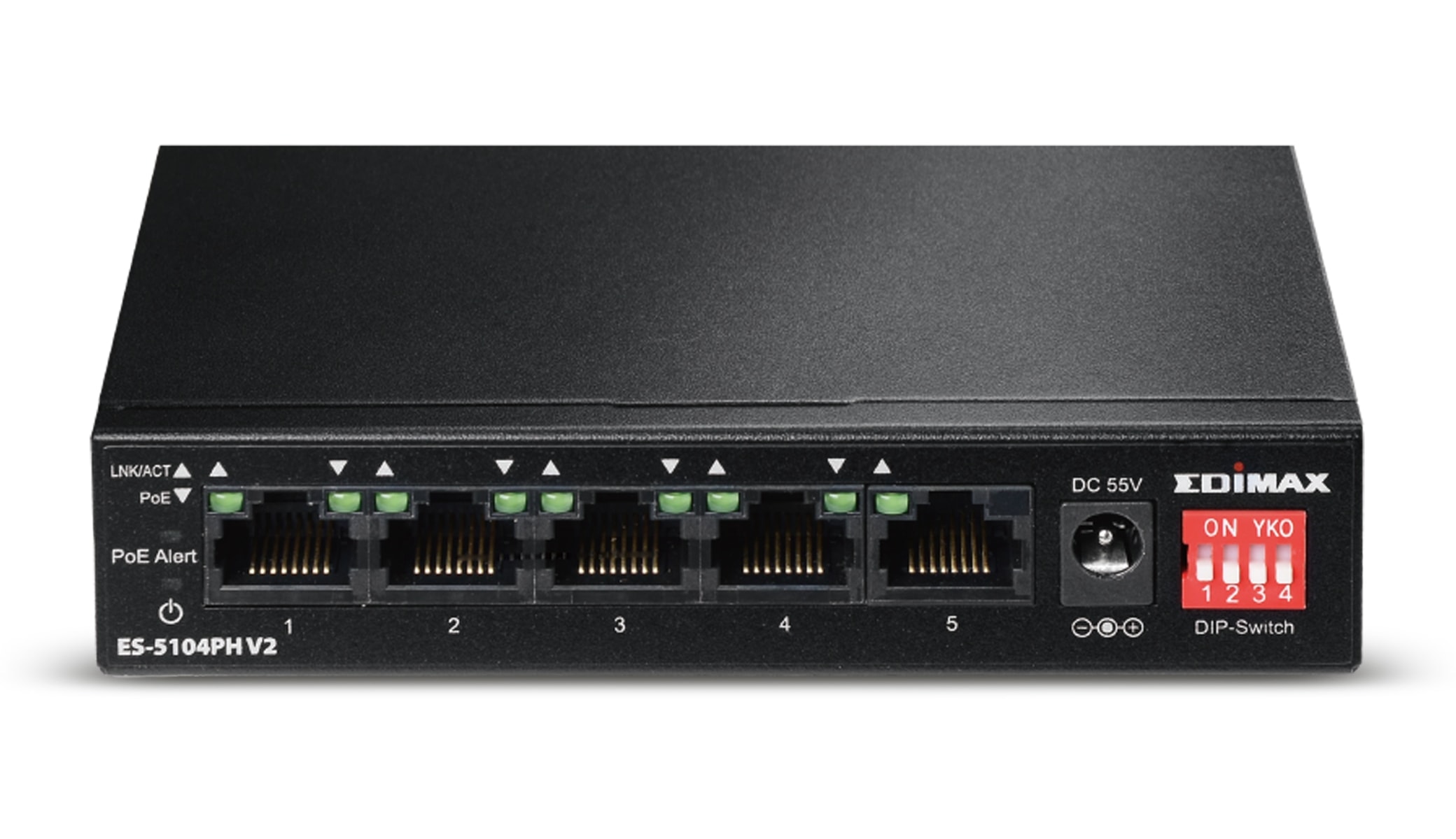 EDIMAX PoE Netzwerk-Switch ES-5104PH V2, Fast Ethernet, 5-port, 70 Watt