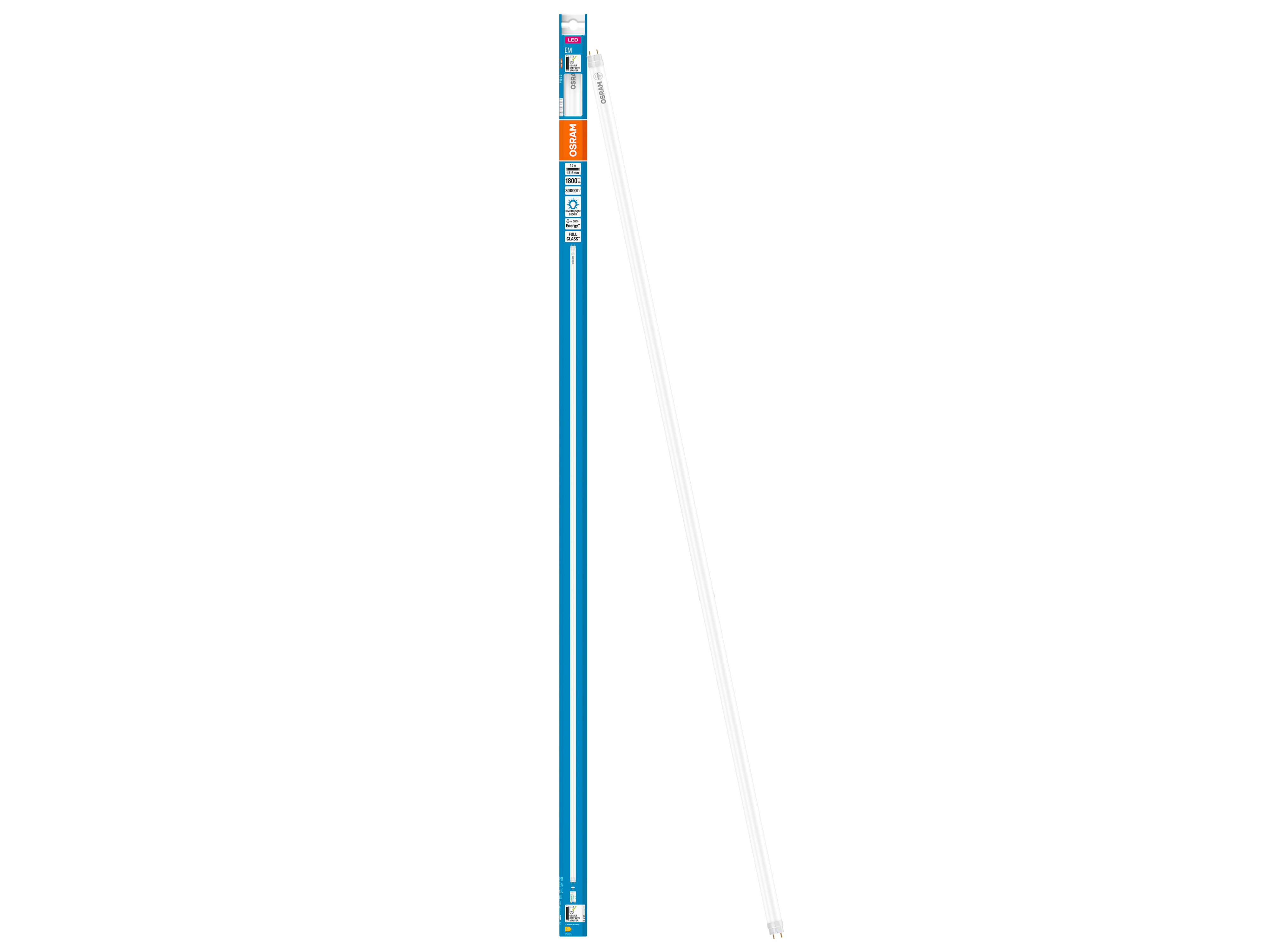 OSRAM LED-Röhre, T8, 1200mm, G13, EEK: E, 15W, 1800lm, 6500K