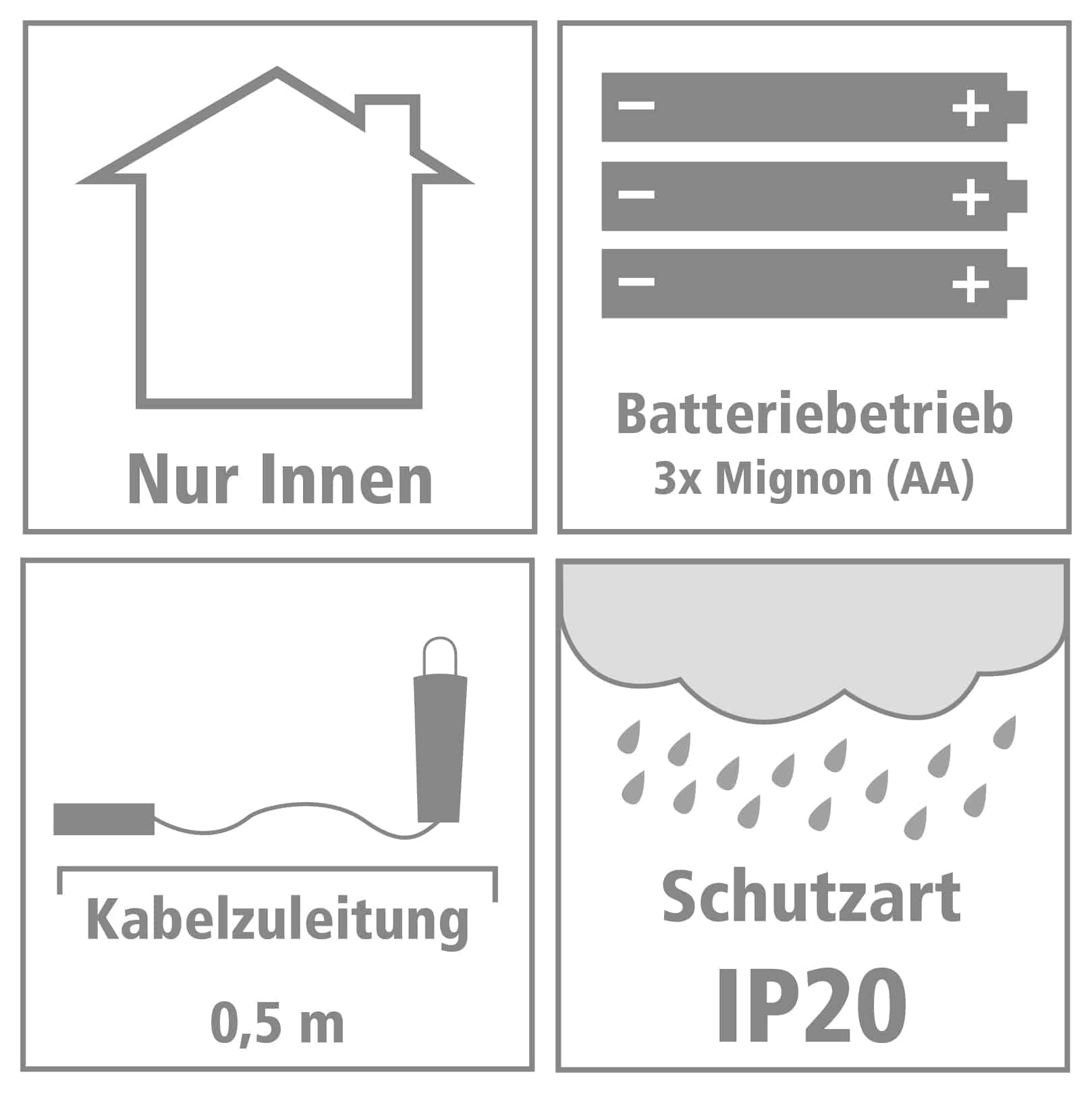 LED-Büschellichterkette Silberdraht, 100 LEDs, bunt, Batteriebetrieb