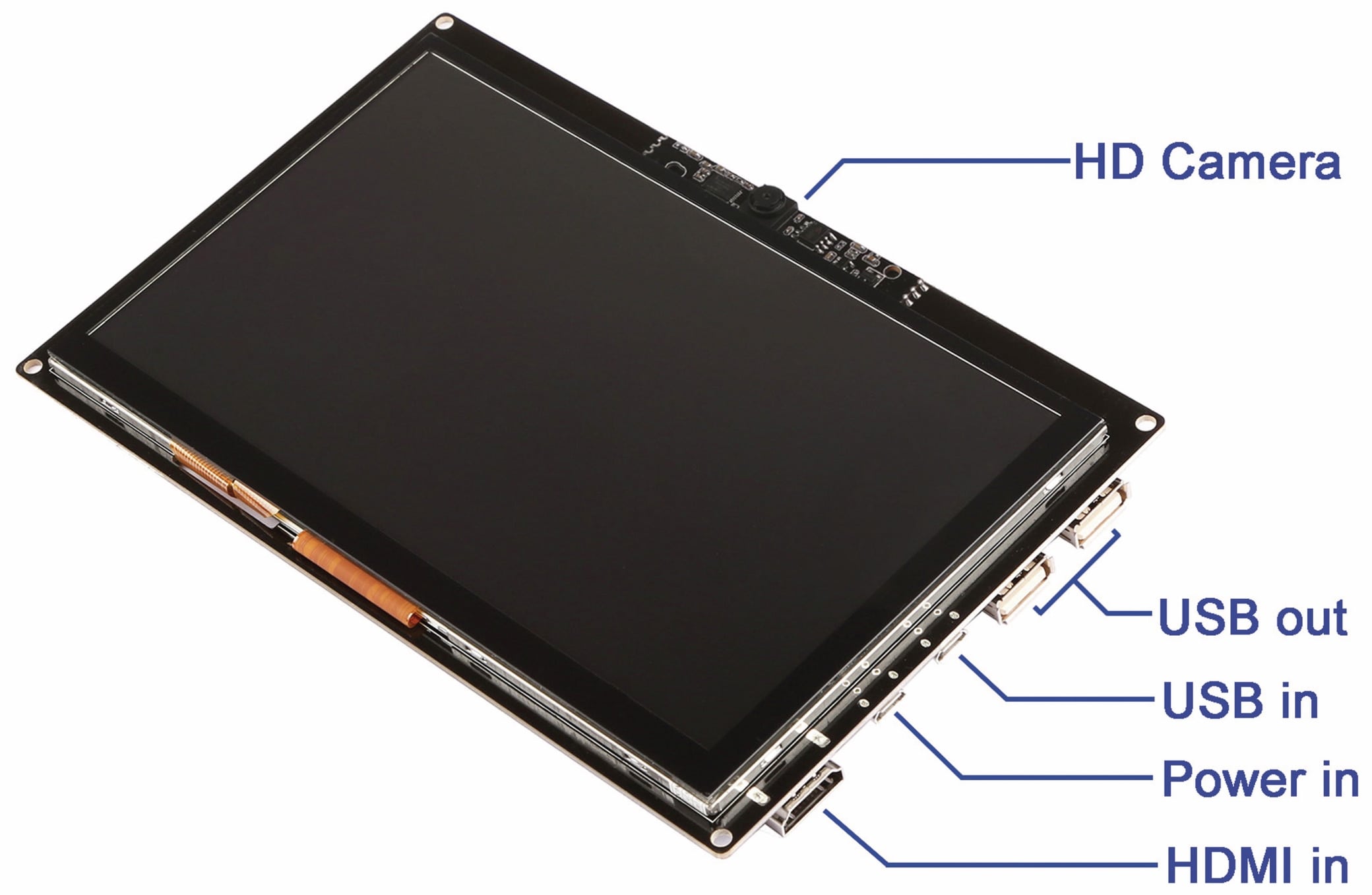 LC-Display 17,8 cm (7"), mit kapazitivem Touchscreen, HDMI, Kamera 