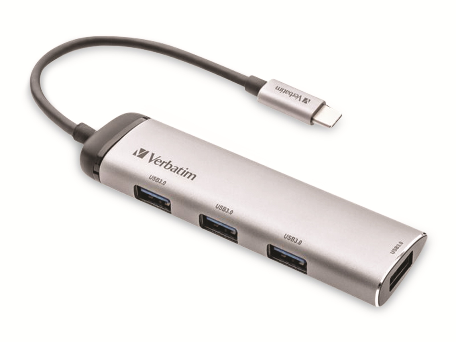 VERBATIM USB-C Hub, Multiport 4x USB3.2, silber