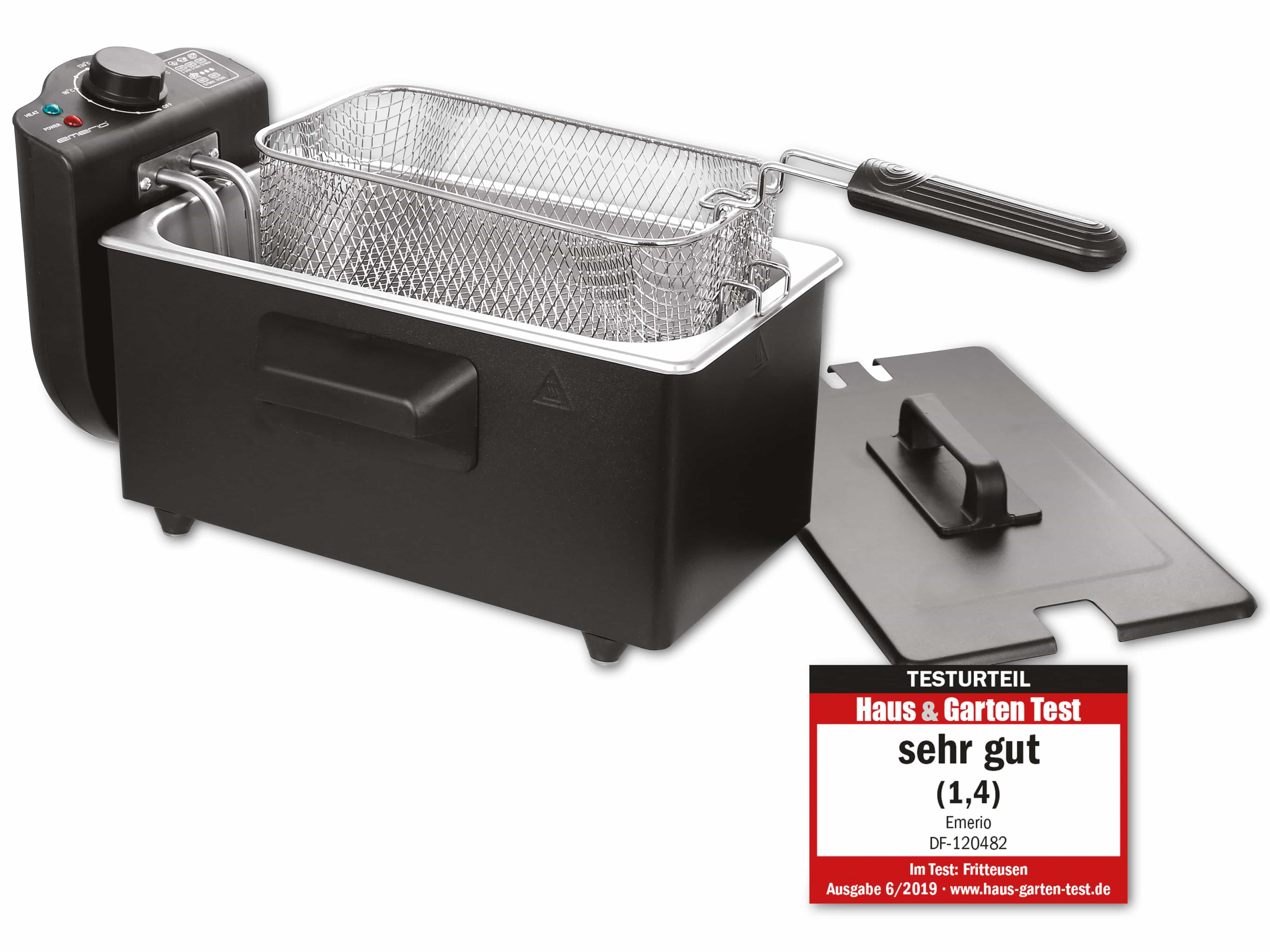 EMERIO Fritteuse DF-120482.2, 3 L, 2000 W, schwarz