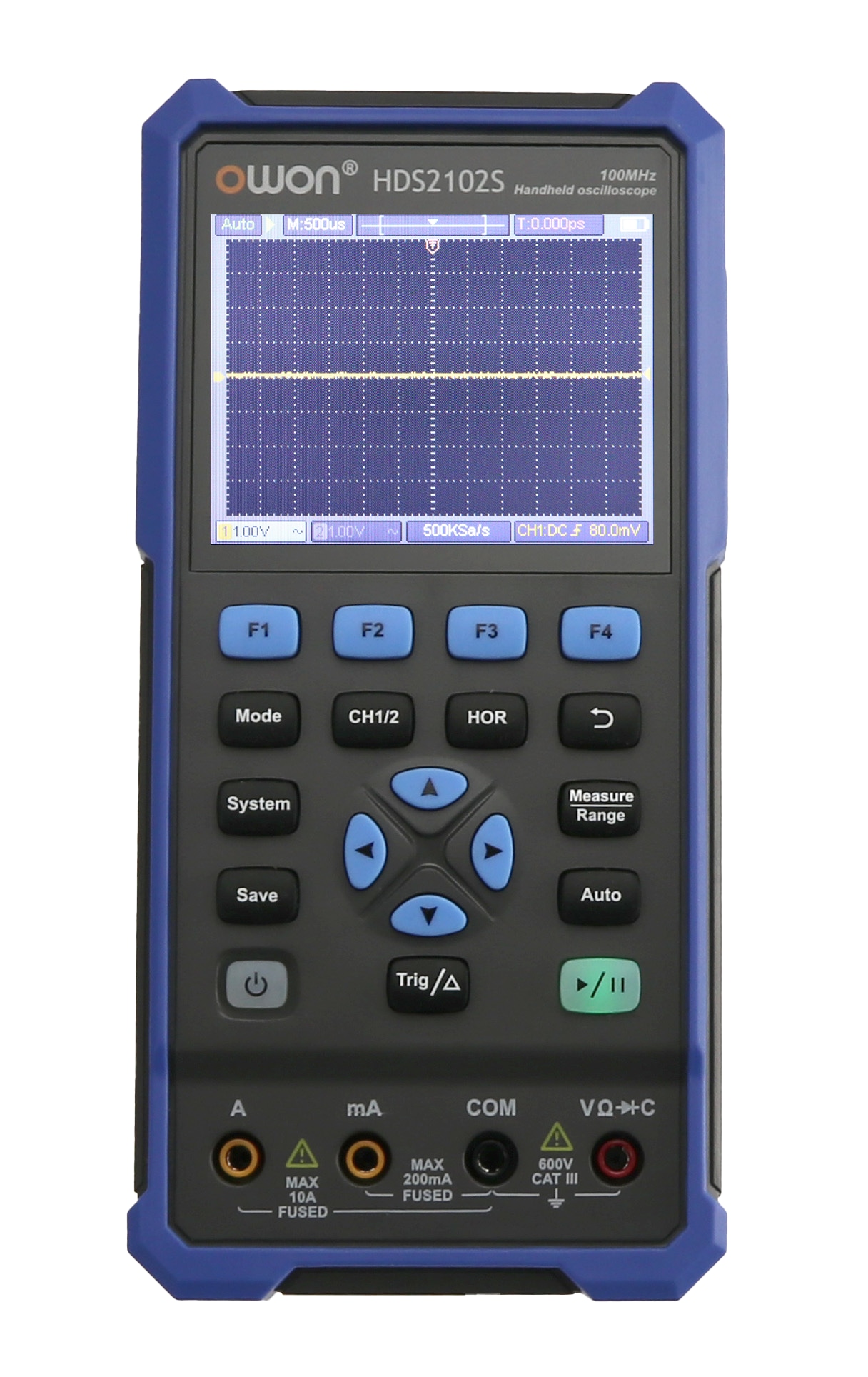 OWON LCD-Oszilloskop mit Multimeter und Funktionsgenerator, HDS2102S, 2-Kanal, 100 MHz