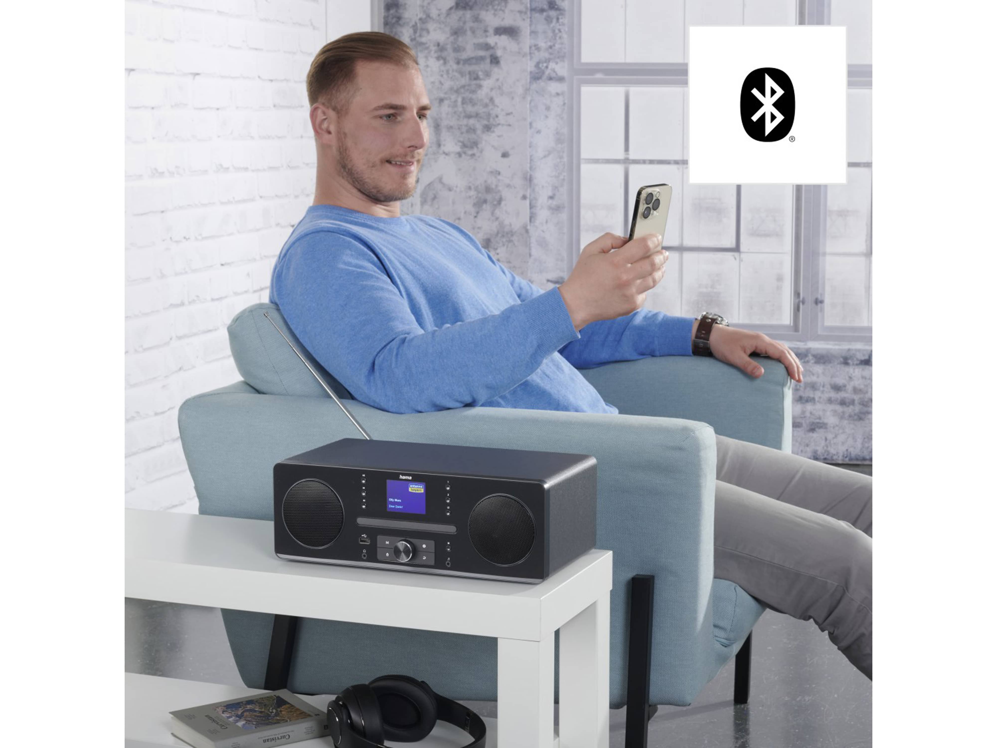 HAMA Digitalradio DR1560CBT, DAB+/FM/CD/Bluetooth/schwarz