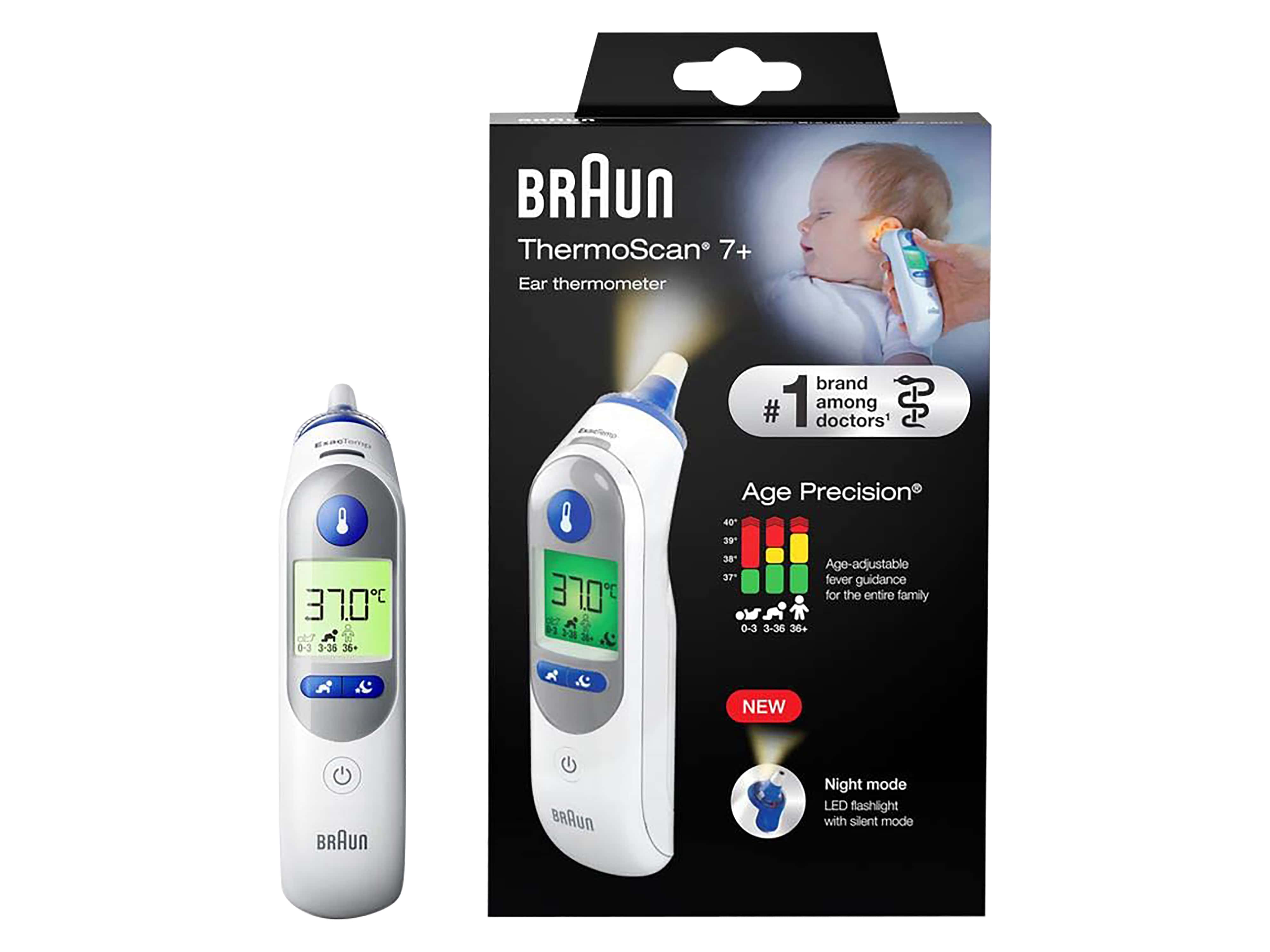 BRAUN Fieberthermometer IRT 6525, ThermScan 7, weiß