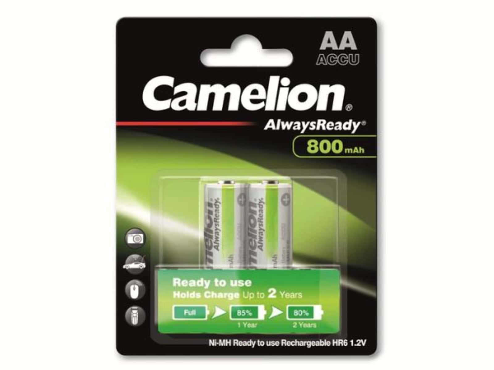 CAMELION NiMH-Mignon-Akku AlwaysReady, 800 mAh 2 Stück