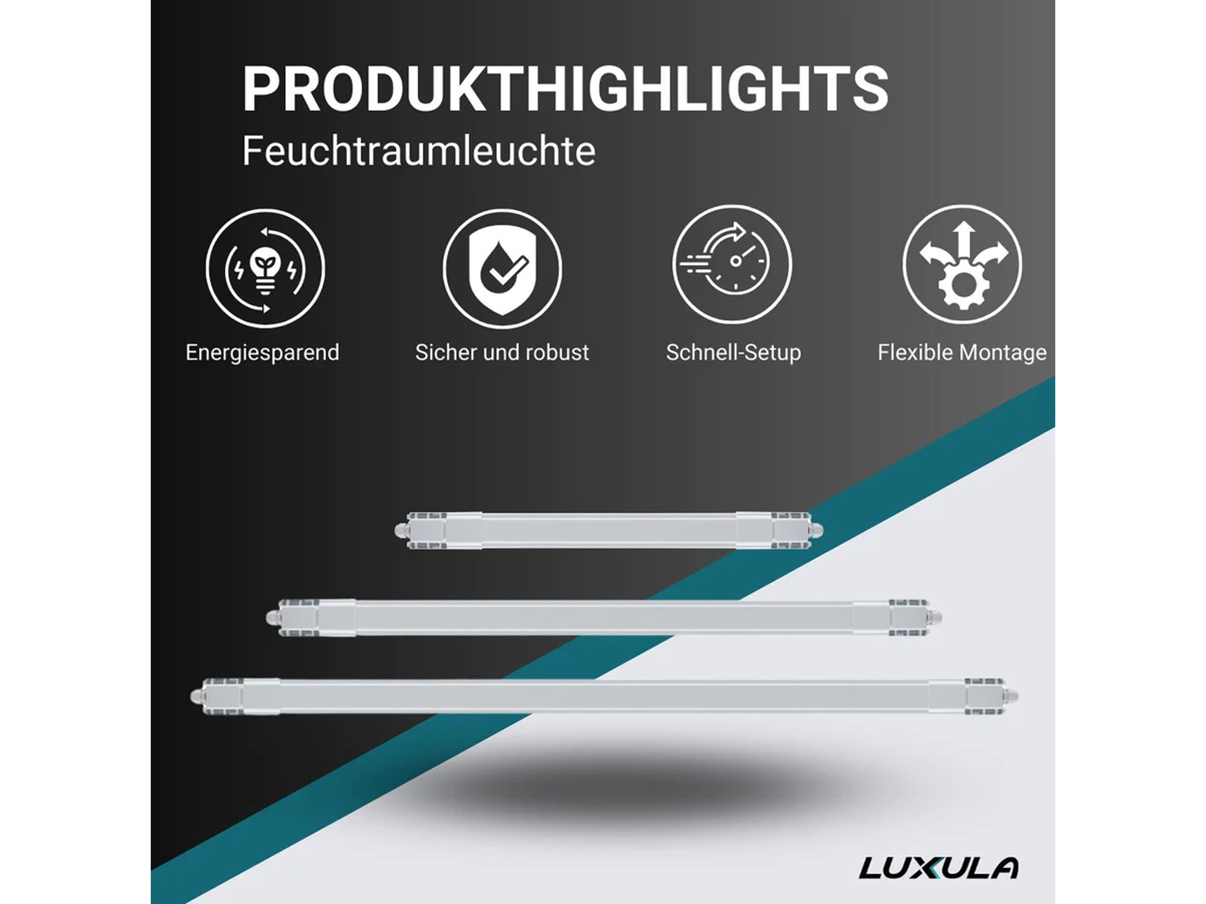 LUXULA LED-Feuchtraumleuchte, EEK: E, 32W, 3616lm, 4000K, 1200mm