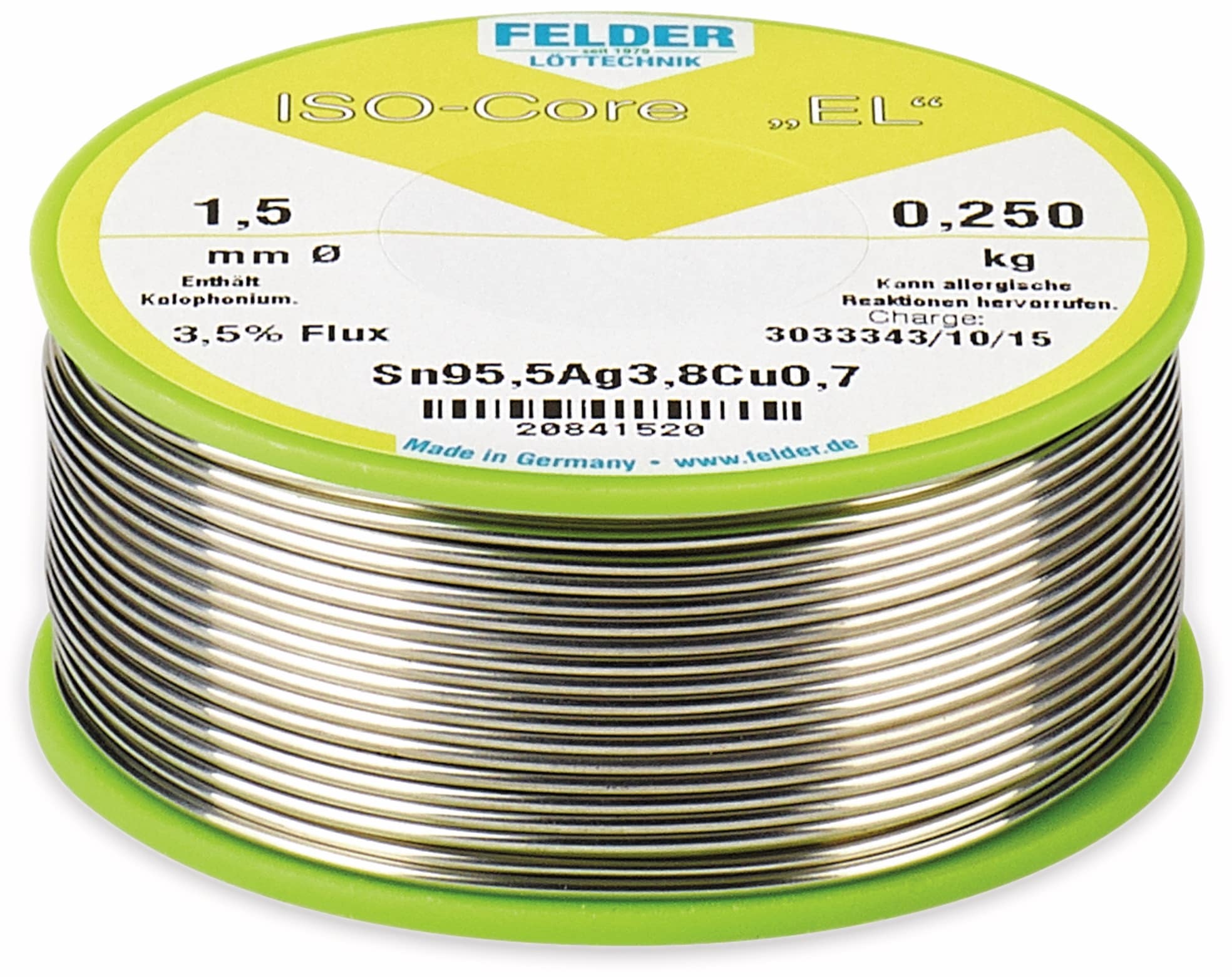 FELDER LÖTTECHNIK Lötdraht 20841020 ISO-Core “EL“, 250g