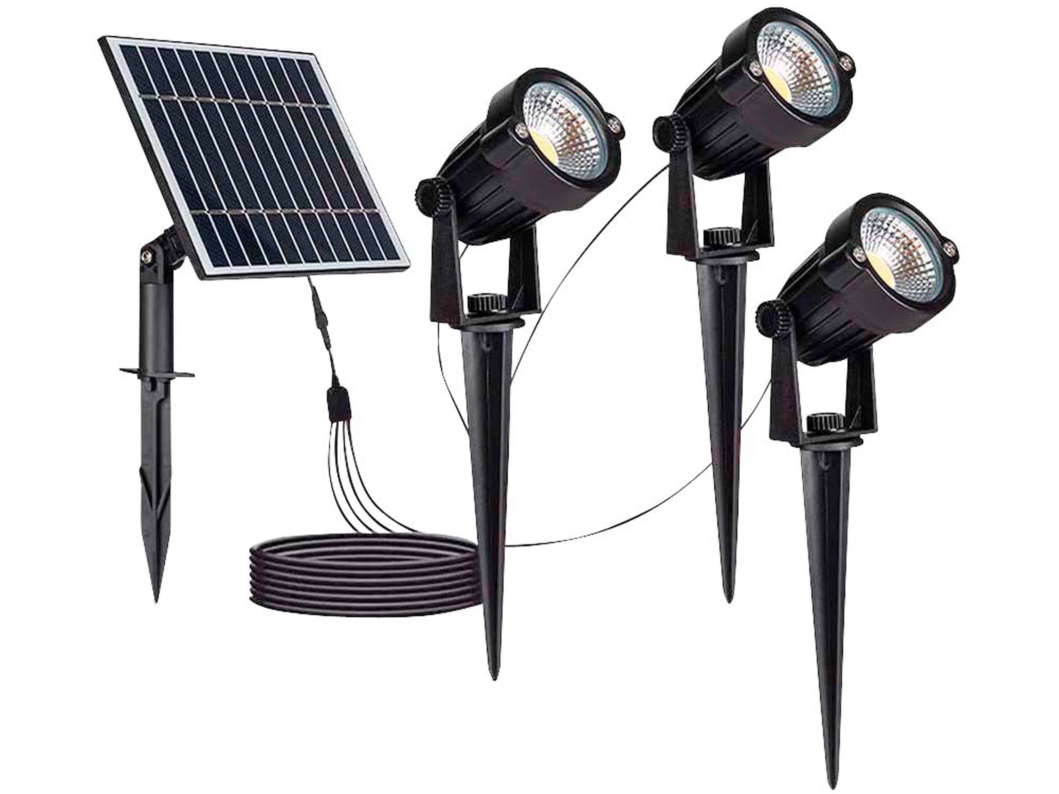 V-TAC Solar LED-Gartenleuchten-Set VT-11031, 3x 1,2 W, 3000 K, IP65