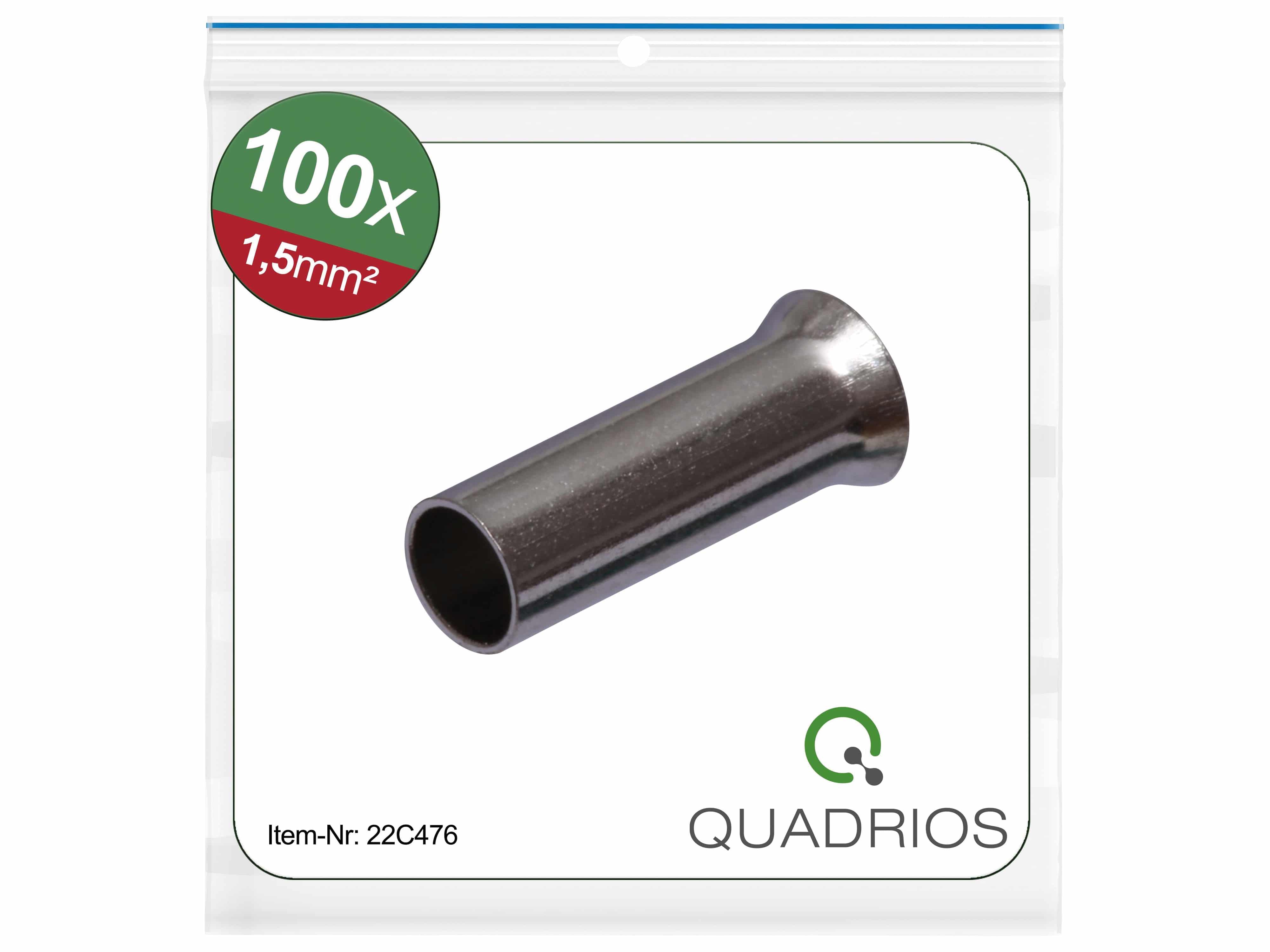 QUADRIOS Aderendhülse, 22C476, 1,5 mm², Unisoliert, 100 St.