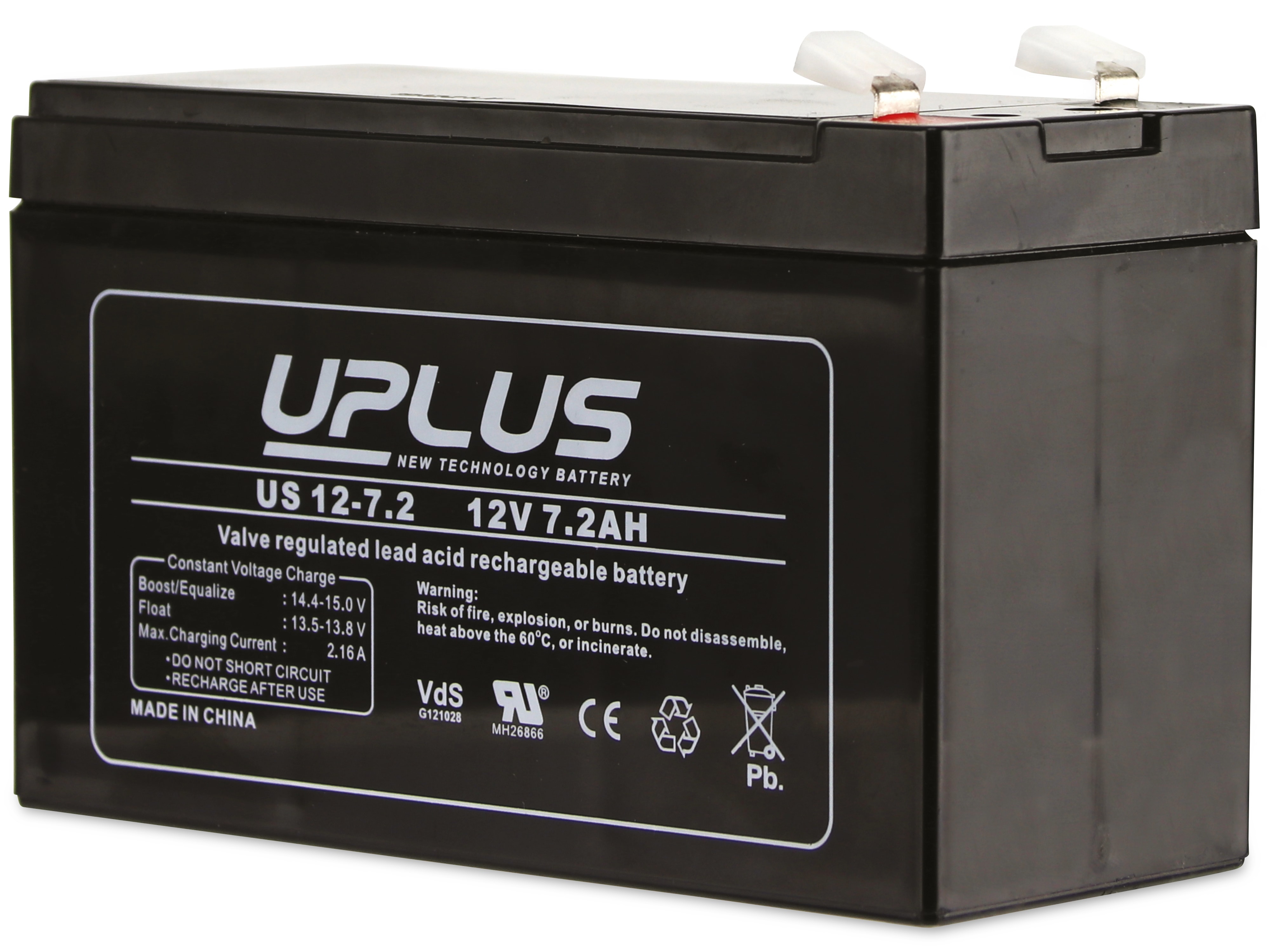 Bleiakku, UPLUS, US12-7,2, 12V-/7,2Ah, VdS