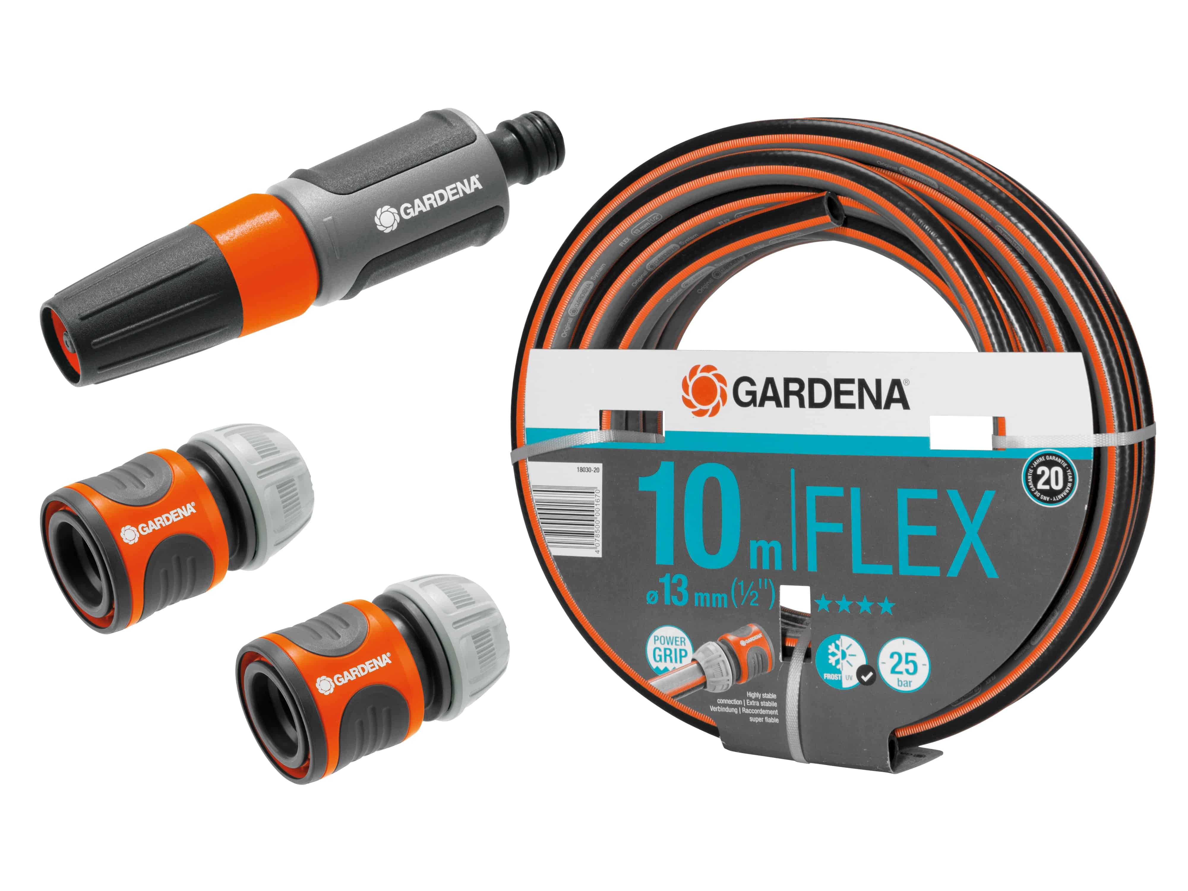 GARDENA Gartenschlauch-Set, 10 m, 2x Verbinder, Gartensprüher