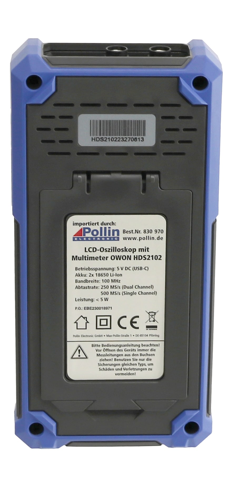 OWON LCD-Oszilloskop mit Multimeter, HDS2102, 2-Kanal, 100 MHz