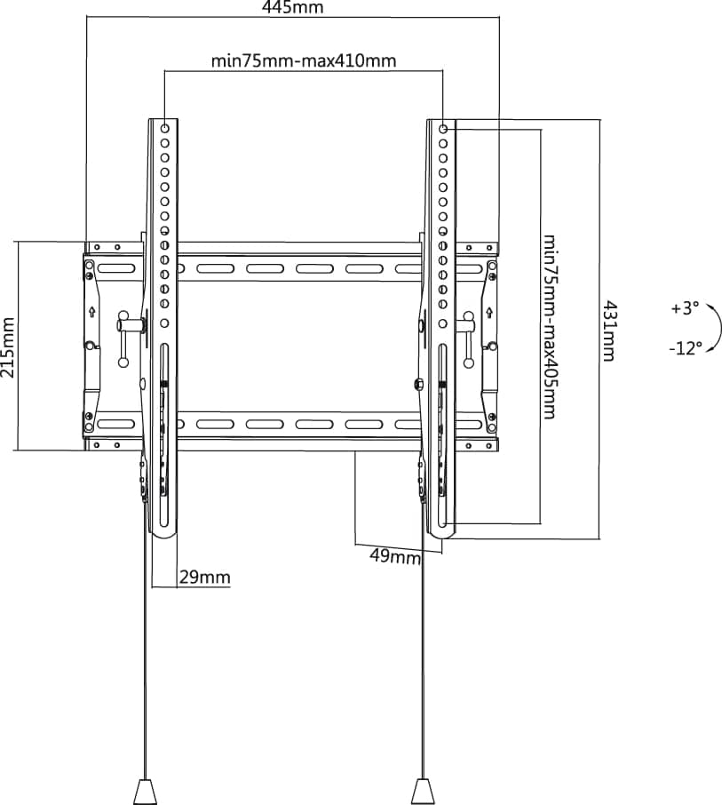 GOOBAY TV-Wandhalter Pro TILT M, 32...55" (81...140 cm), 12° neigbar