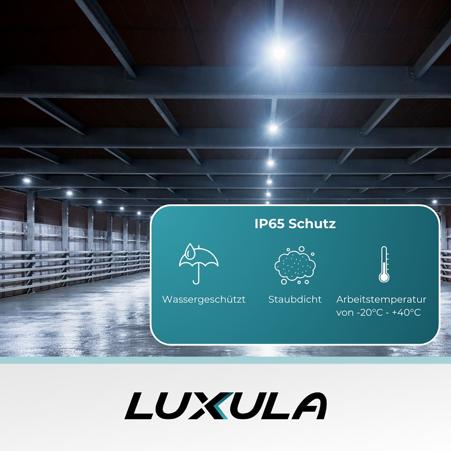 LUXULA LED-Hallenleuchte LX500136, HighBay, UFO, 150W, 15000lm, CCT, IP65